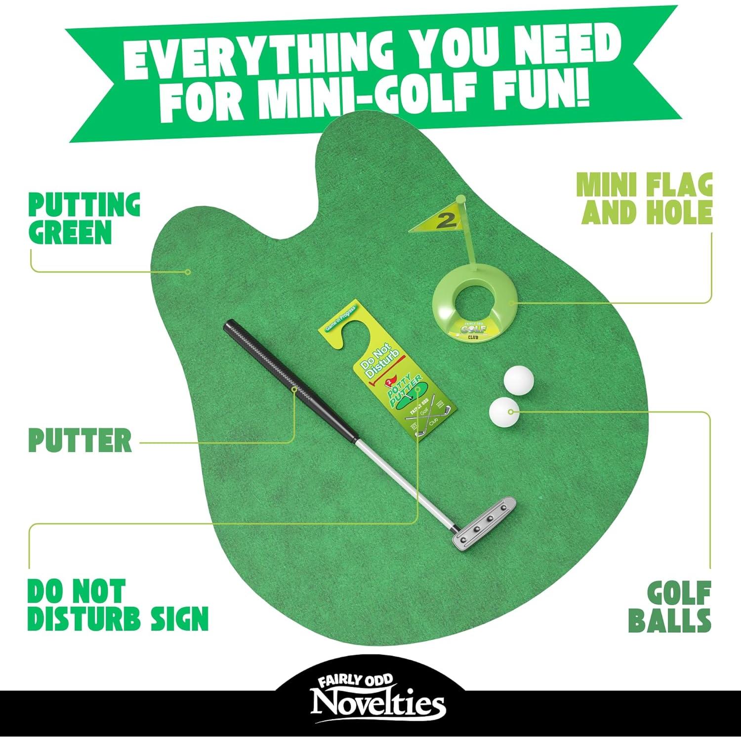 Juego de Golf Potty Putter Fairly Odd Novelties Verde