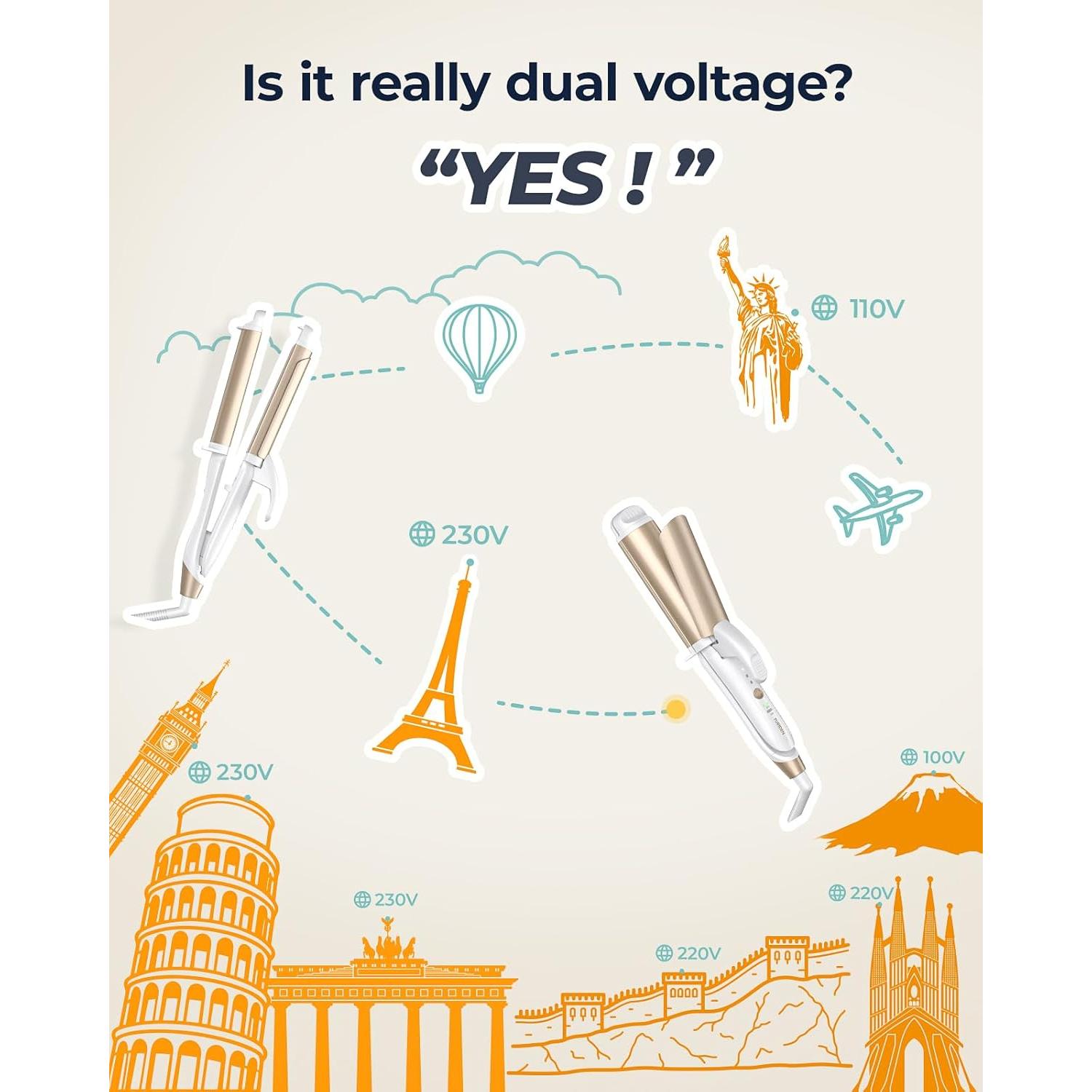 Plancha de Rizar Doble Voltaje FURIDEN LITE 1.5" Cerámica