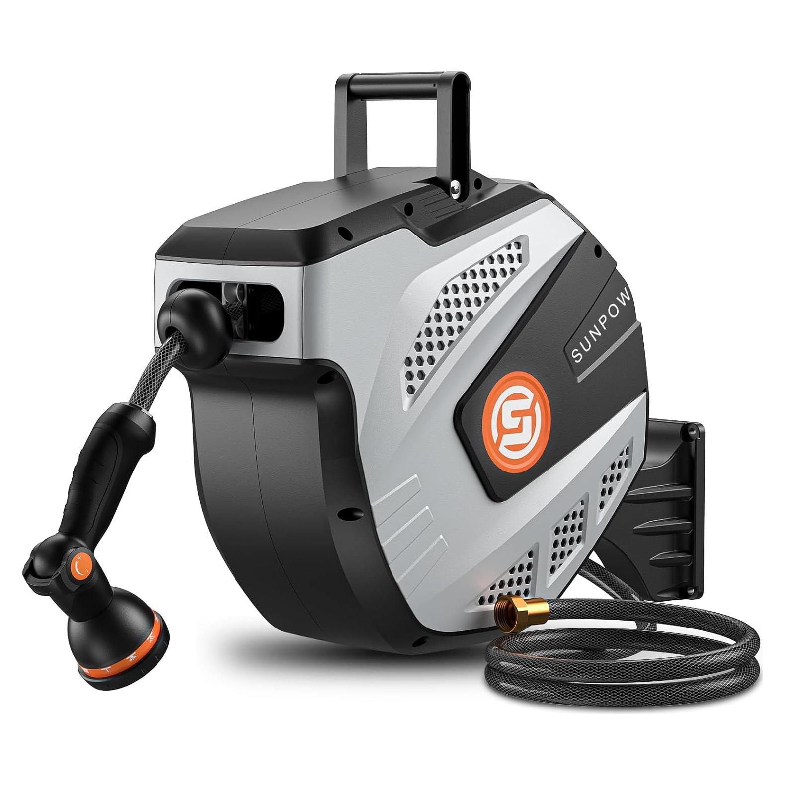 Carrete de Manguera Retráctil SUNPOW 15.24m con Boquilla 10 Funciones
