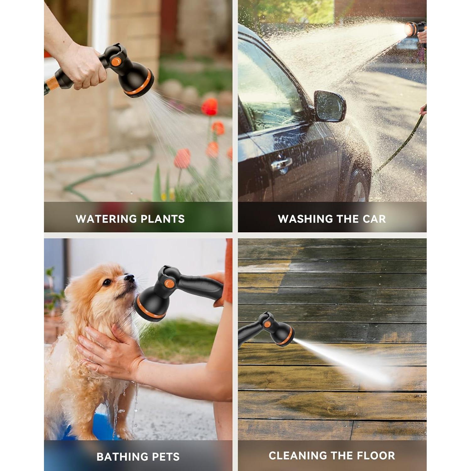 Carrete de Manguera Retráctil SUNPOW 15.24m con Boquilla 10 Funciones