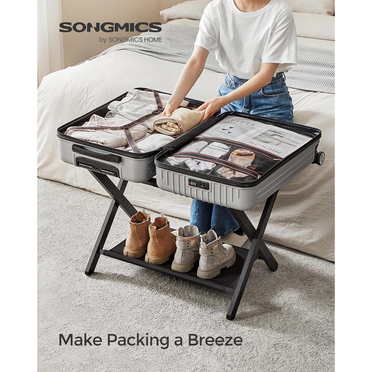 Soporte para Equipaje Plegable SONGMICS, 2 Unidades, Negro