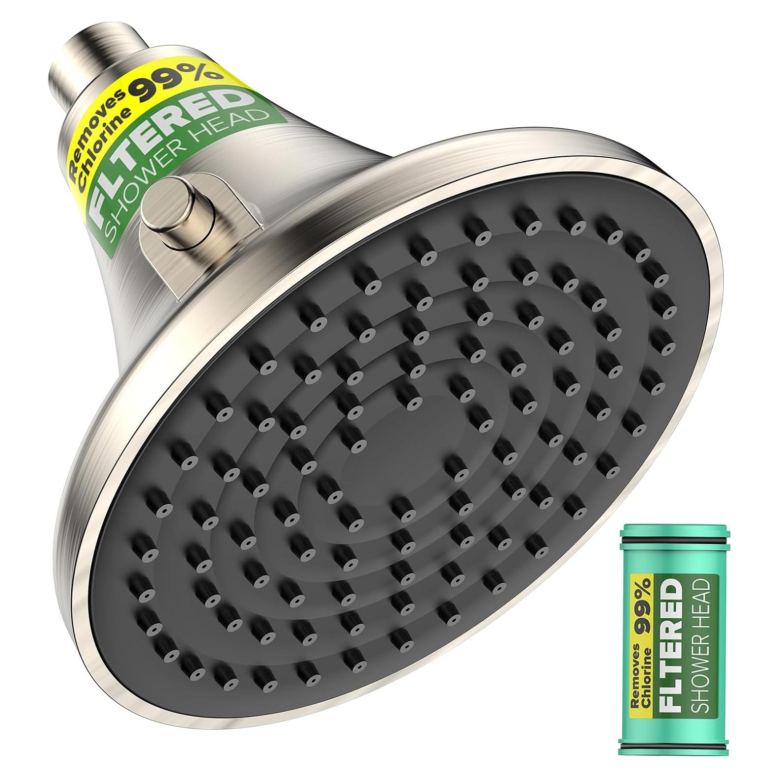 Cabezal de Ducha Filtrado Homlord Níquel Cepillado 7.57 L/min