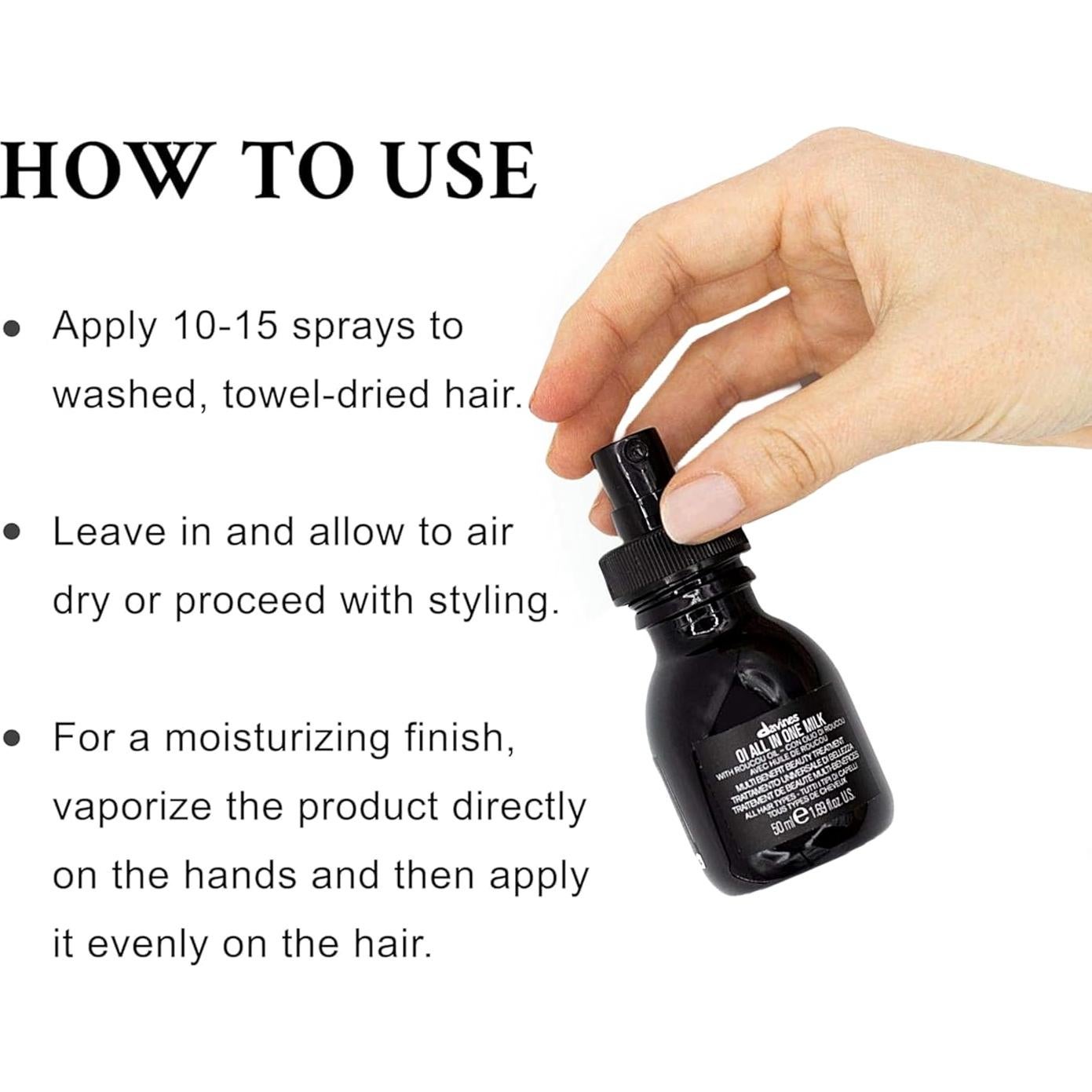 Davines OI Leche Todo en Uno 50 ml - Spray Hidratante Desenredante