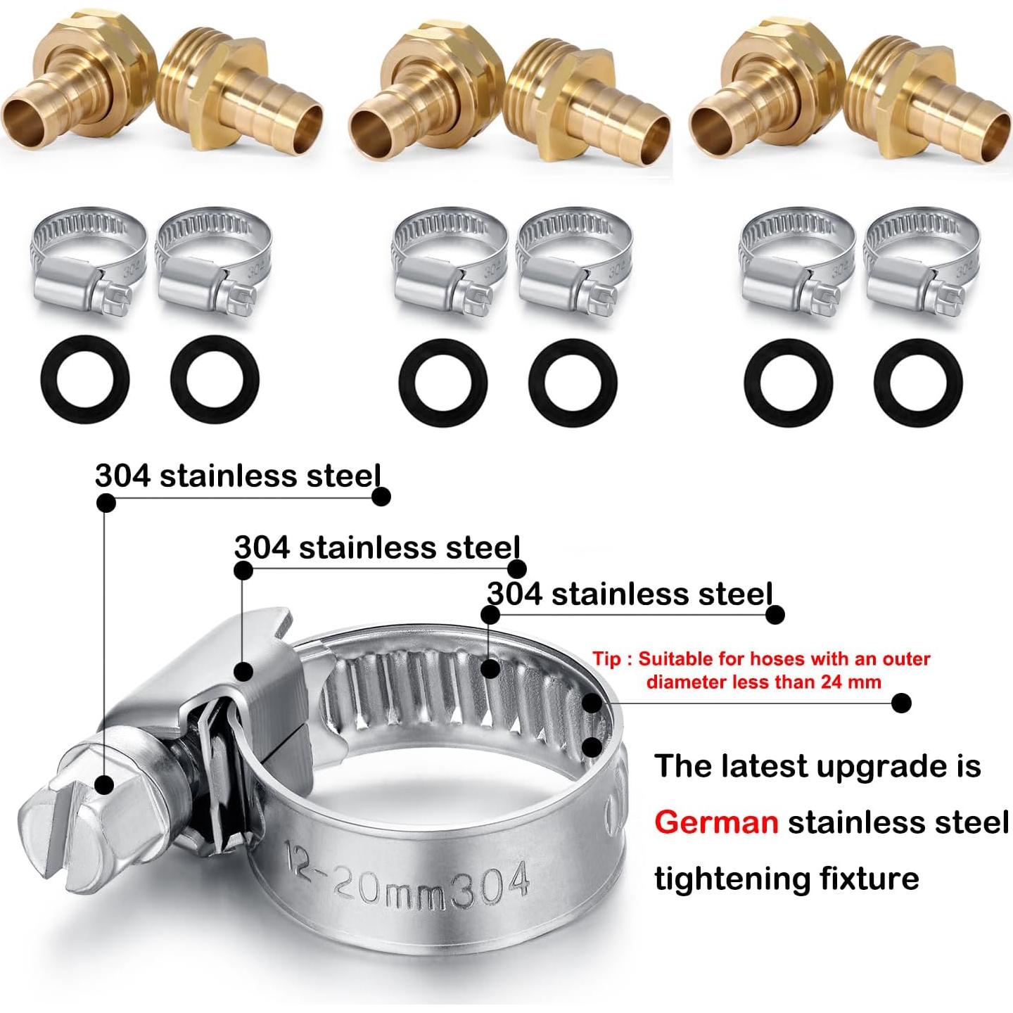 Conector de manguera de jardín YELUN 15.95mm 3 piezas