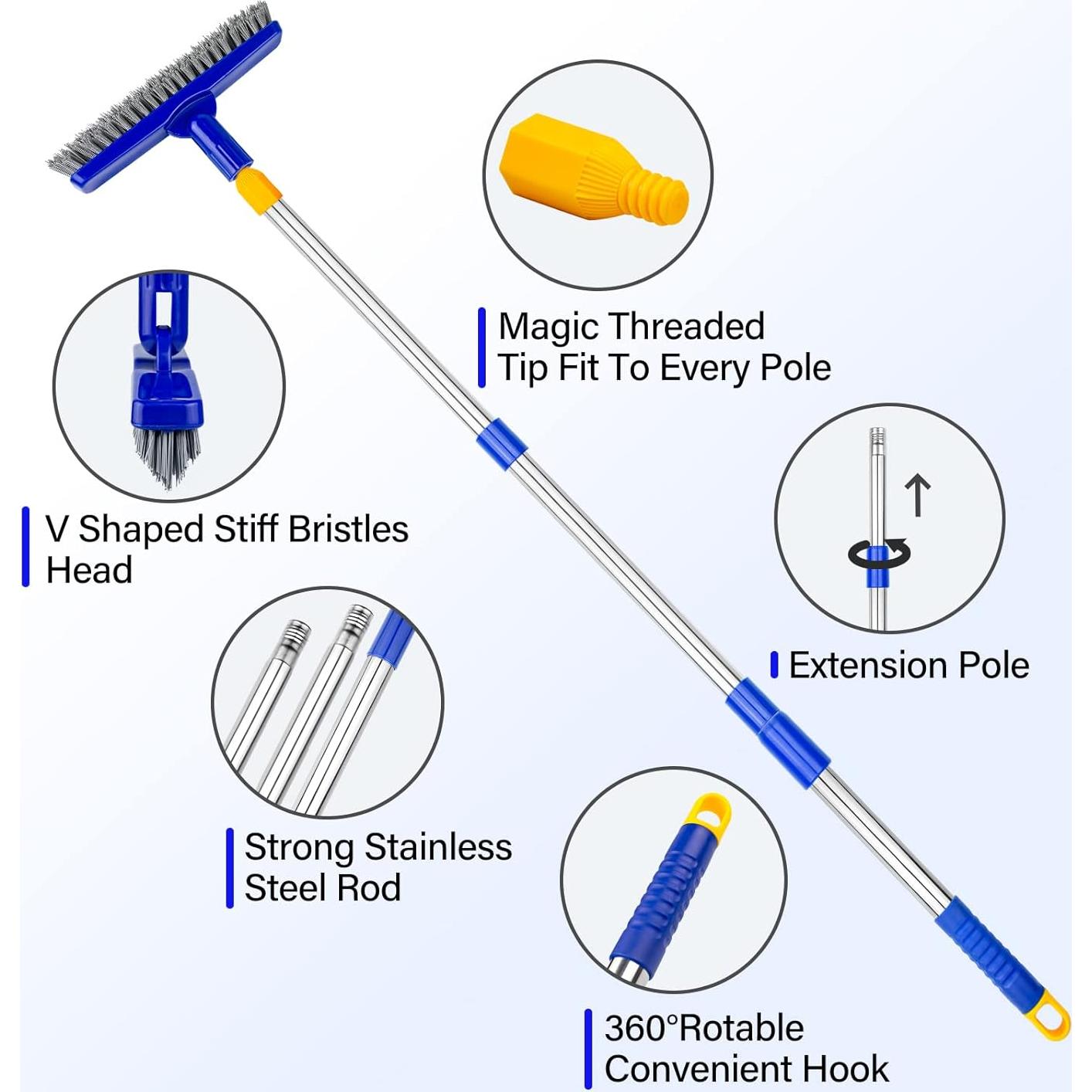 Cepillo de Lechada ITTAR Ajustable con Mango Telescópico 83-140 cm