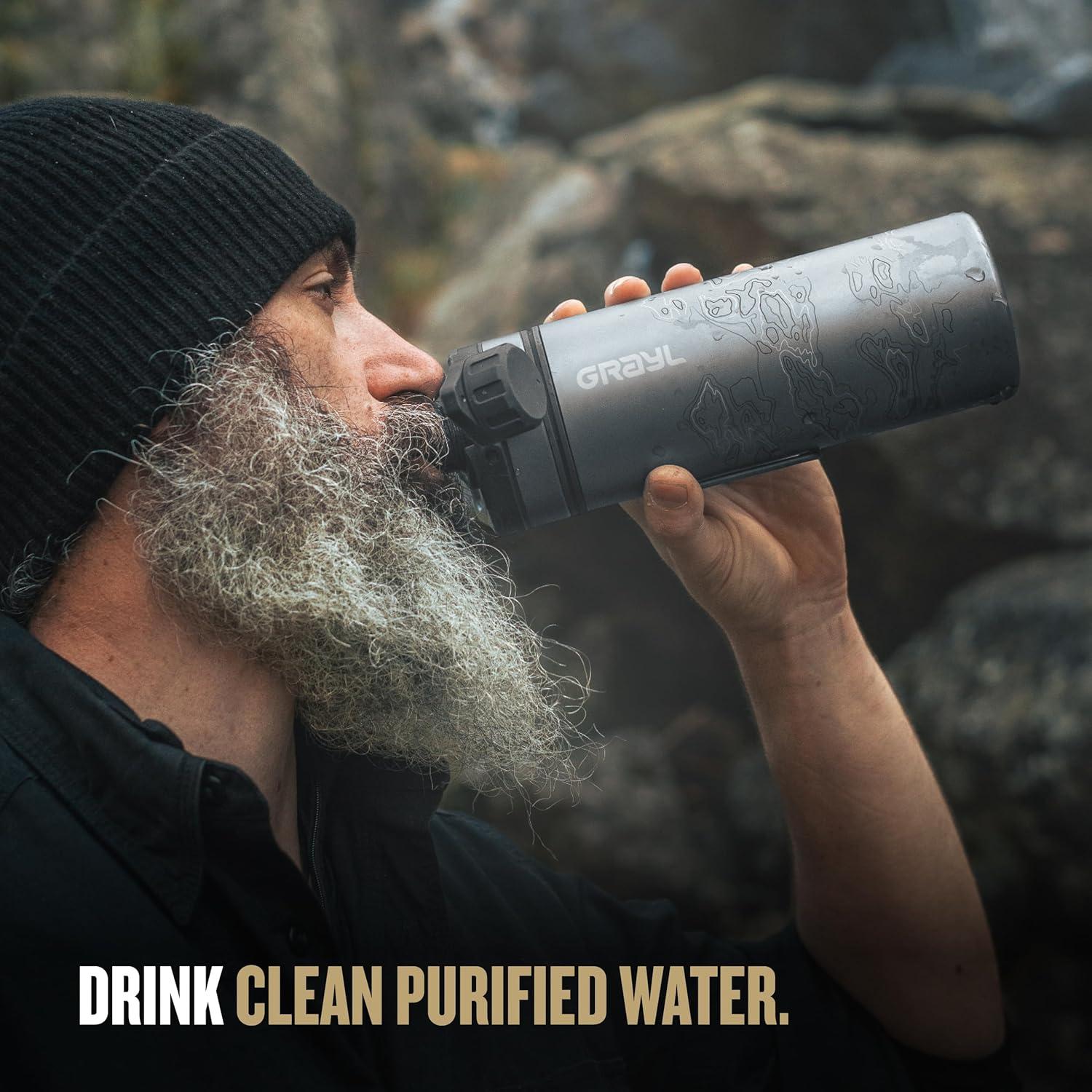 Botella Purificadora GRAYL GeoPress Titanio 710 ml - Camping