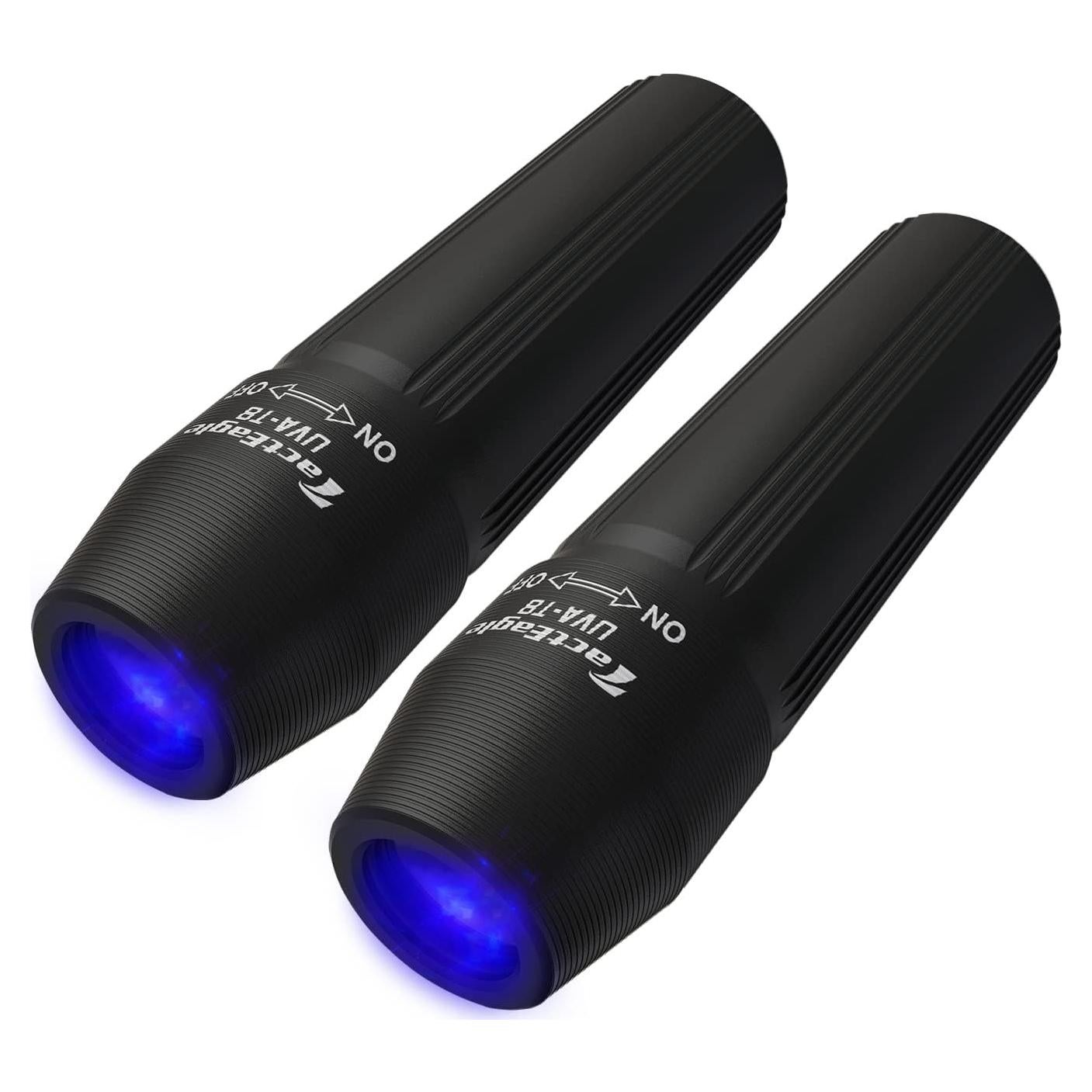 Paquete de 2 Linternas UV Mini UVA-T8 Detección de Manchas