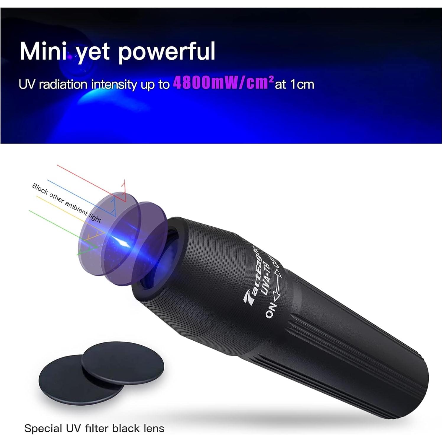Paquete de 2 Linternas UV Mini UVA-T8 Detección de Manchas