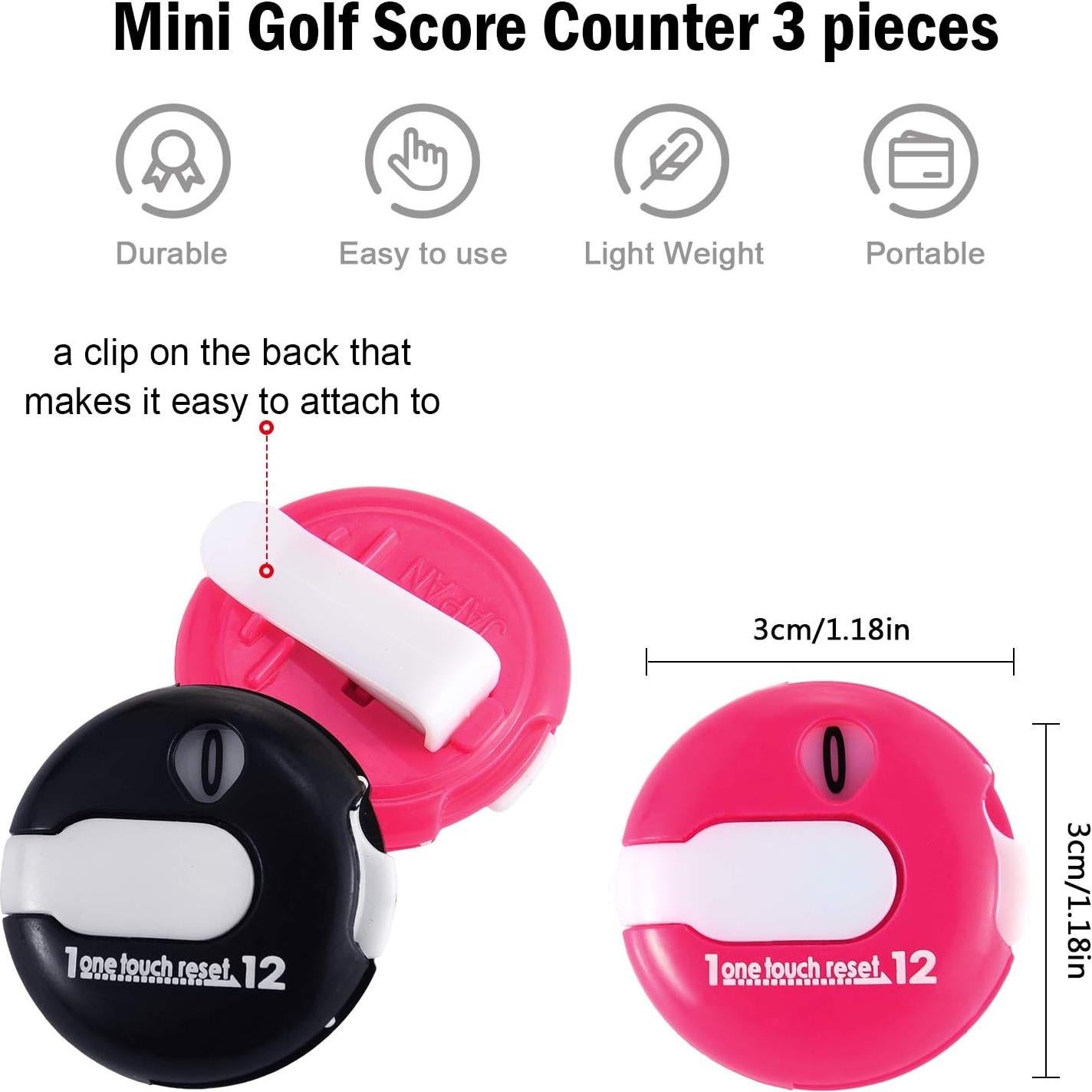 Contador de Golpes de Golf Frienda 6 Piezas Mini Clip