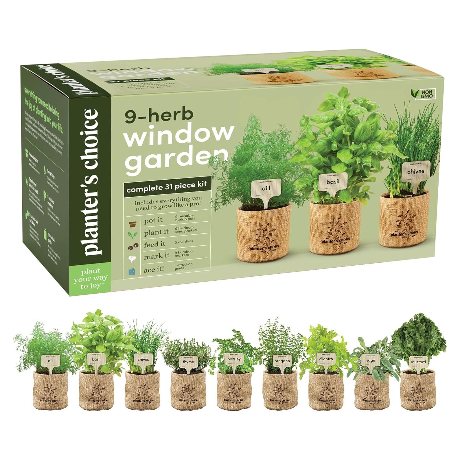 Kit de Jardín Interior 9 Hierbas Planters' Choice - Semillas Gourmet