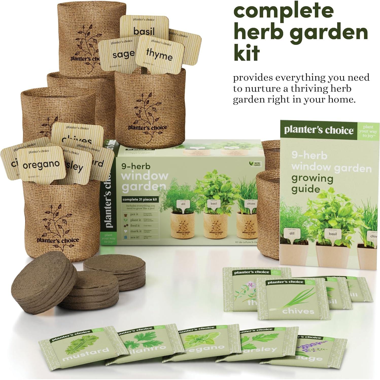 Kit de Jardín Interior 9 Hierbas Planters' Choice - Semillas Gourmet