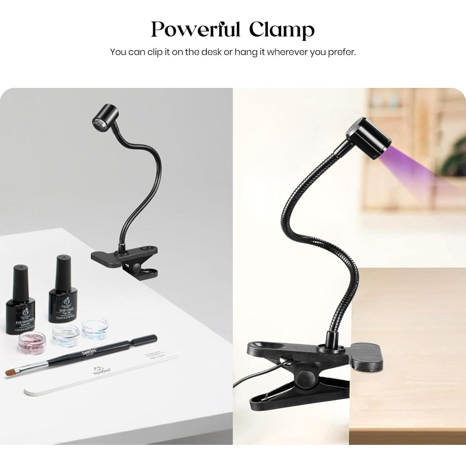 Lámpara UV Beetles para Uñas de Gel Mini LED 5W con Abrazadera