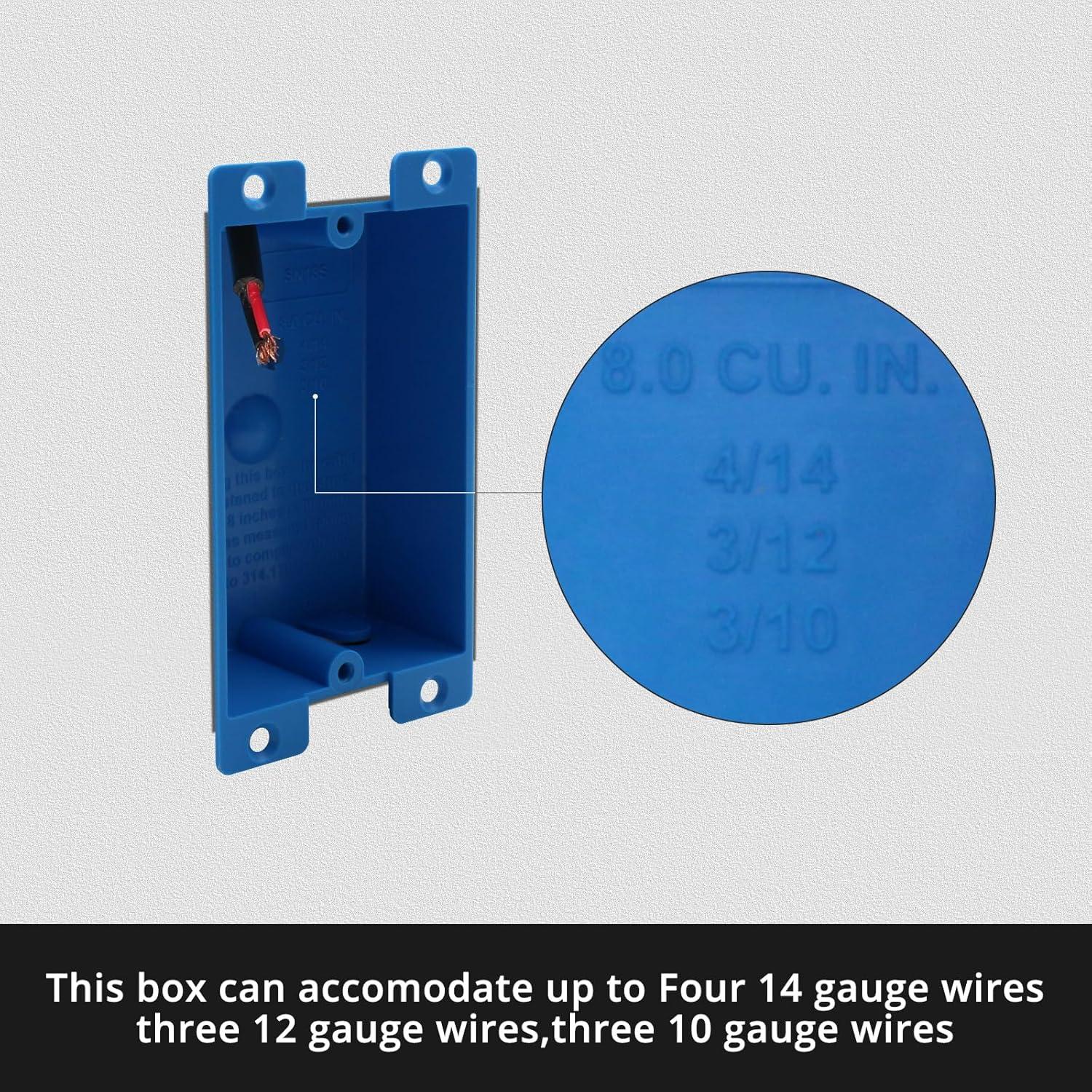 Caja de salida poco profunda 1 gang YQXIUTE PVC azul 131 cm³