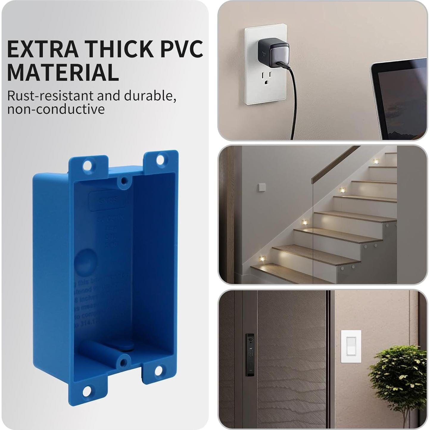 Caja de salida poco profunda 1 gang YQXIUTE PVC azul 131 cm³