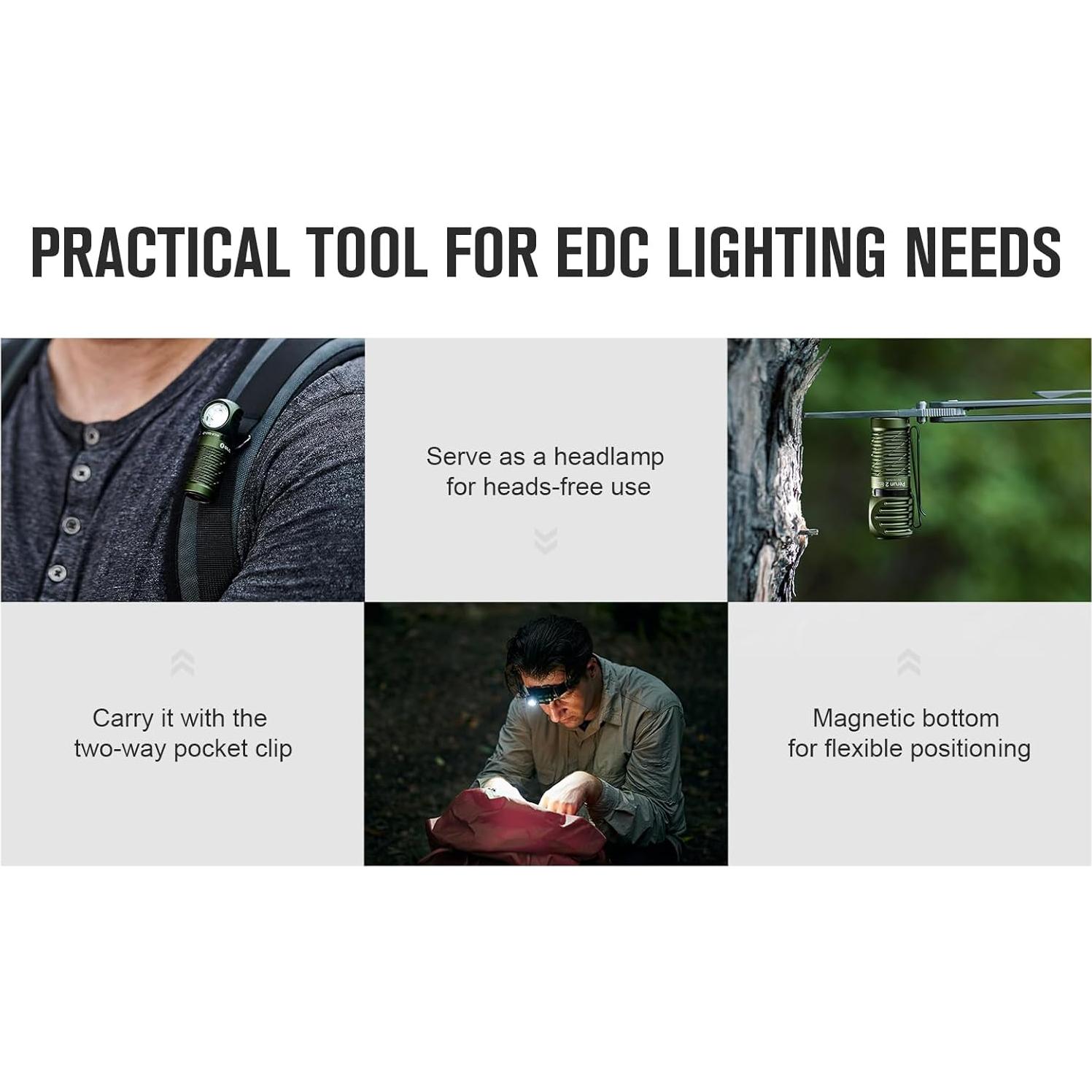 Linterna Frontal OLIGHT Perun 2 Mini 1100 Lúmenes Verde OD