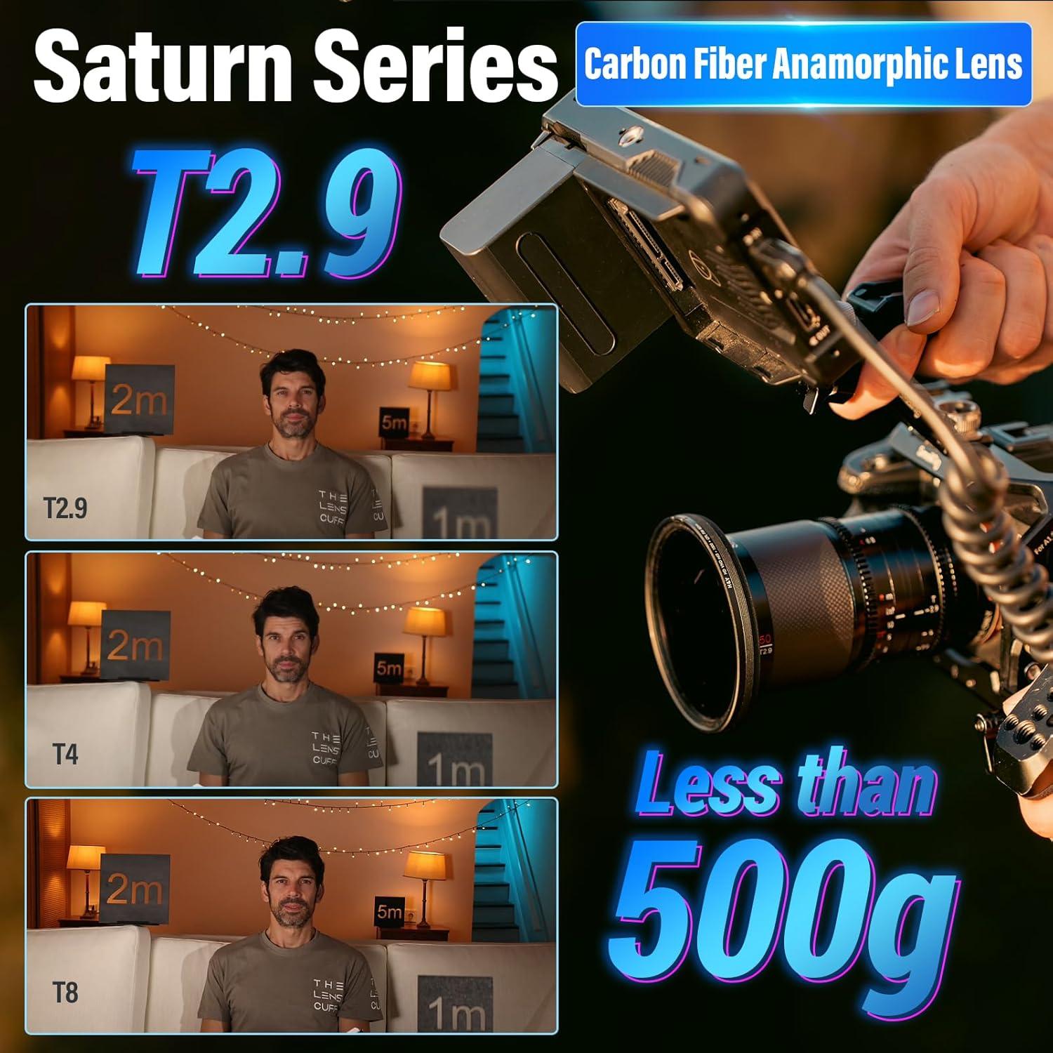 Lente Anamórfico SIRUI Saturn 50mm T2.9 E Mount 455g