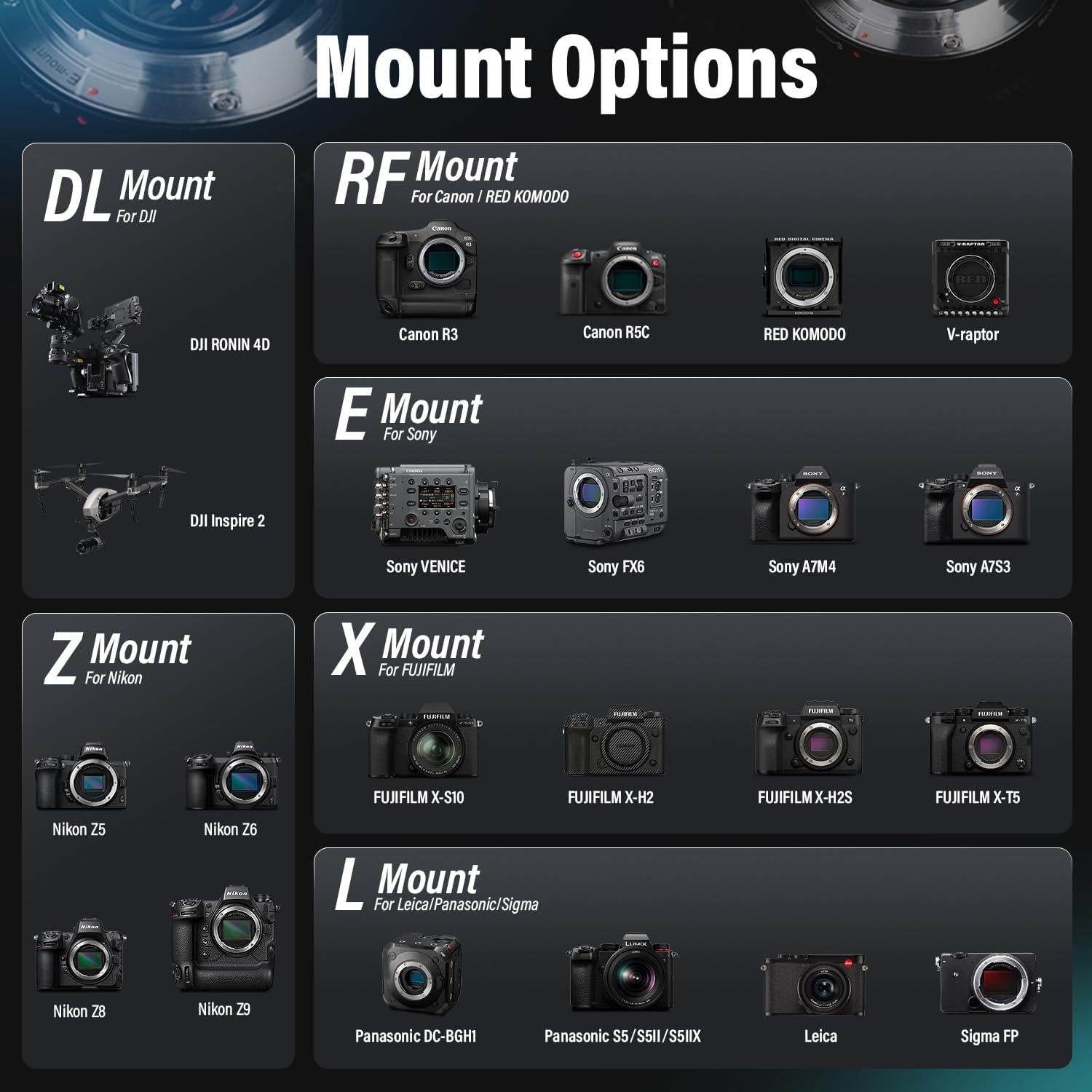 Lente Anamórfico SIRUI Saturn 50mm T2.9 E Mount 455g