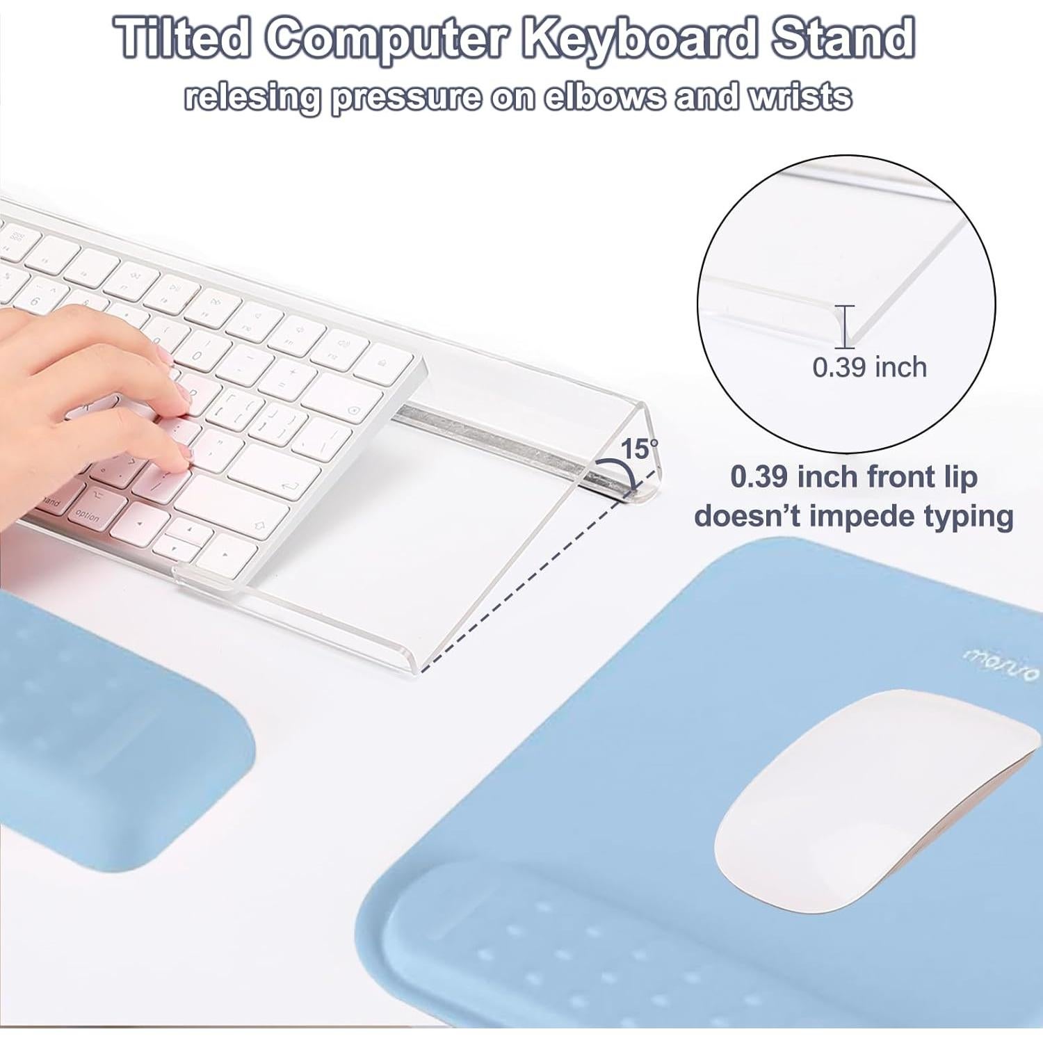 Soporte Ergonómico para Teclado y Reposamuñecas Mosiso Azul