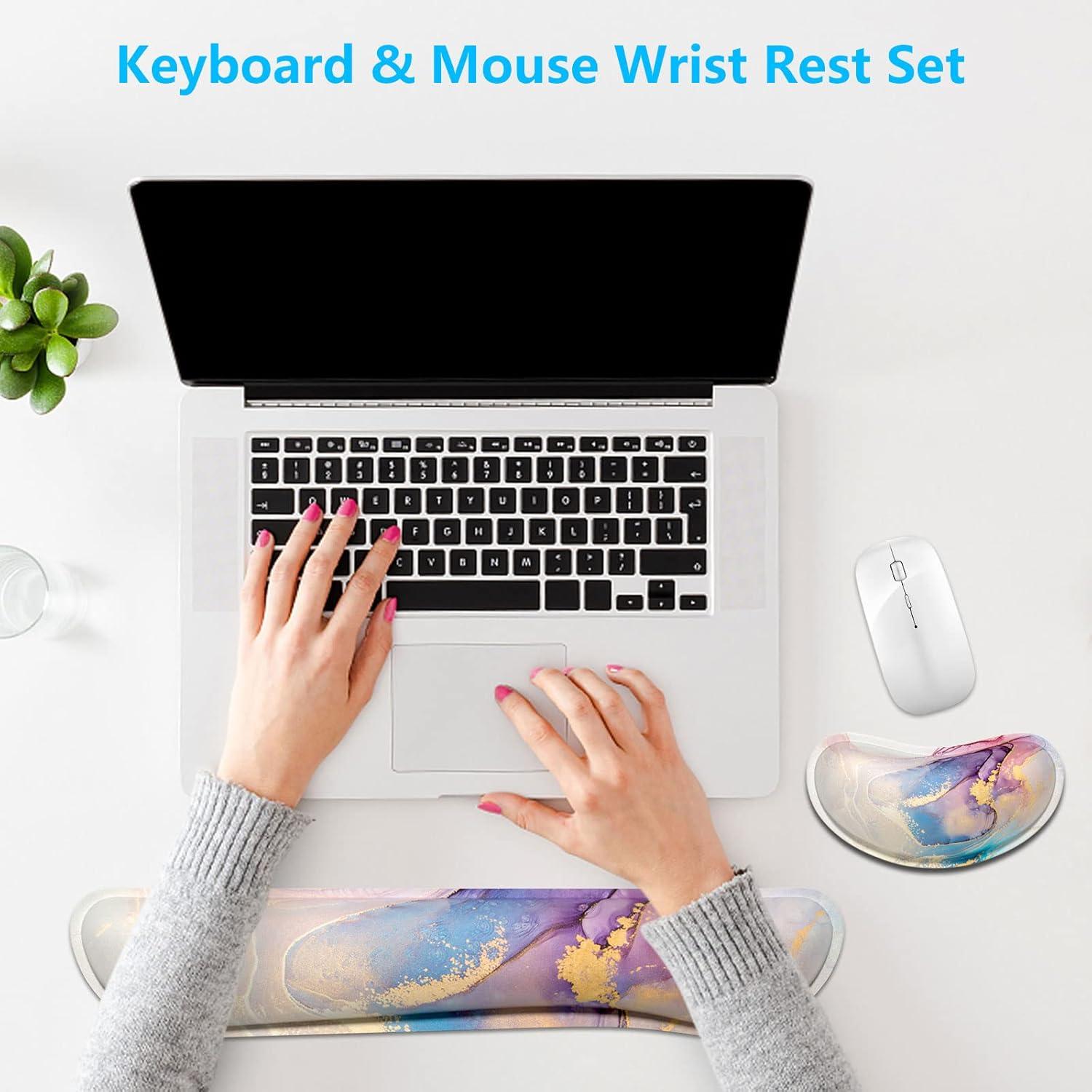 Reposamuñecas Ergonómico Dapesuom para Teclado y Ratón - Espuma Viscoelástica