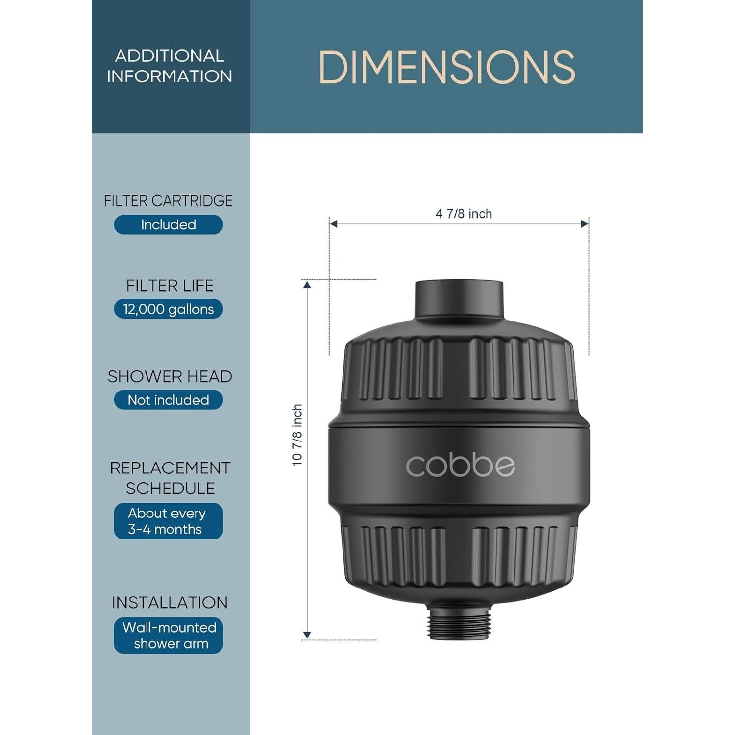 Filtro de Ducha Cobbe KGLQC0303 Alta Salida 99% Filtración