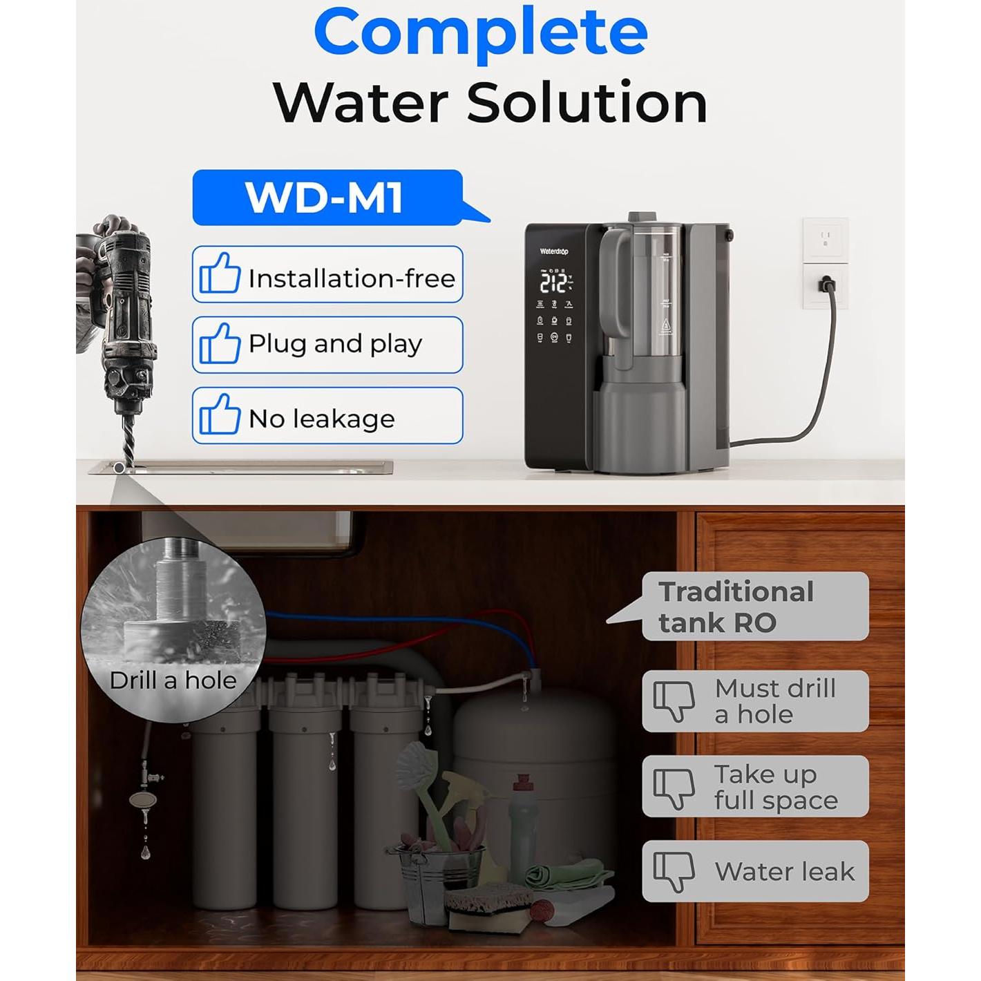 Filtro de Agua de Ósmosis Inversa Waterdrop WD-M1 6 Etapas