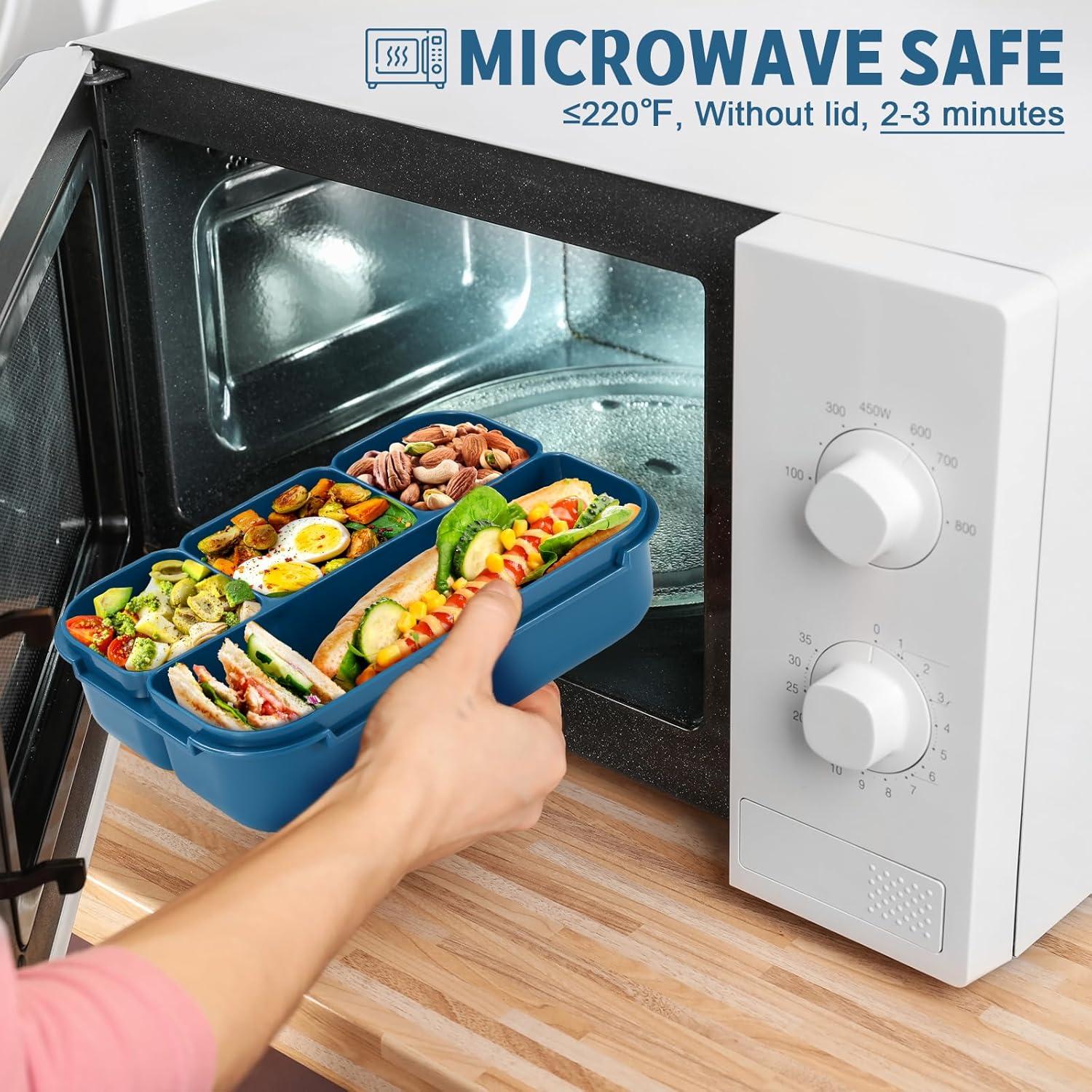 Caja Bento Almuerzo 1200ml Azul Marino con Utensilios y Tarro