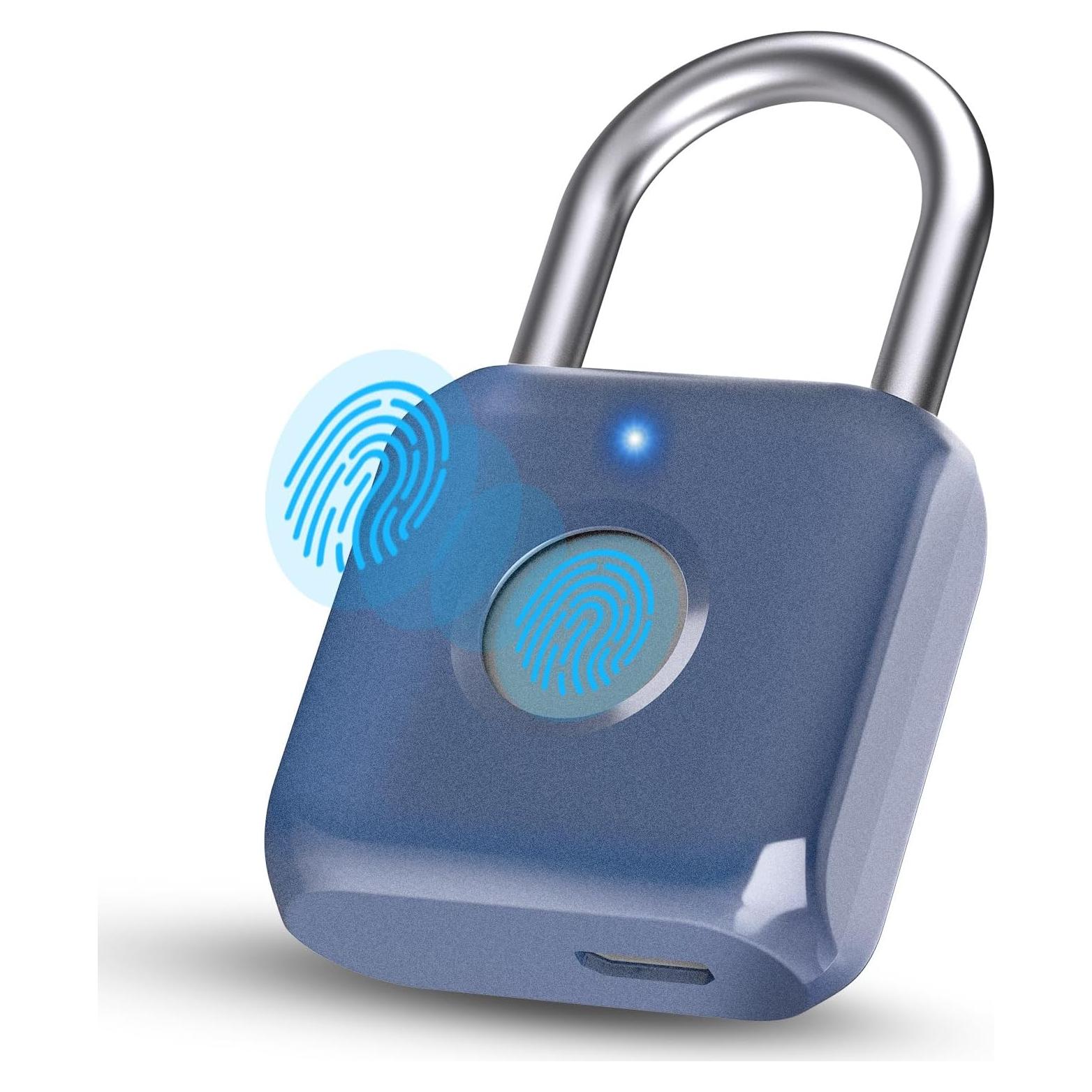 Candado Biométrico Pothunder YL-P8 Azul, Huella Dactilar, USB