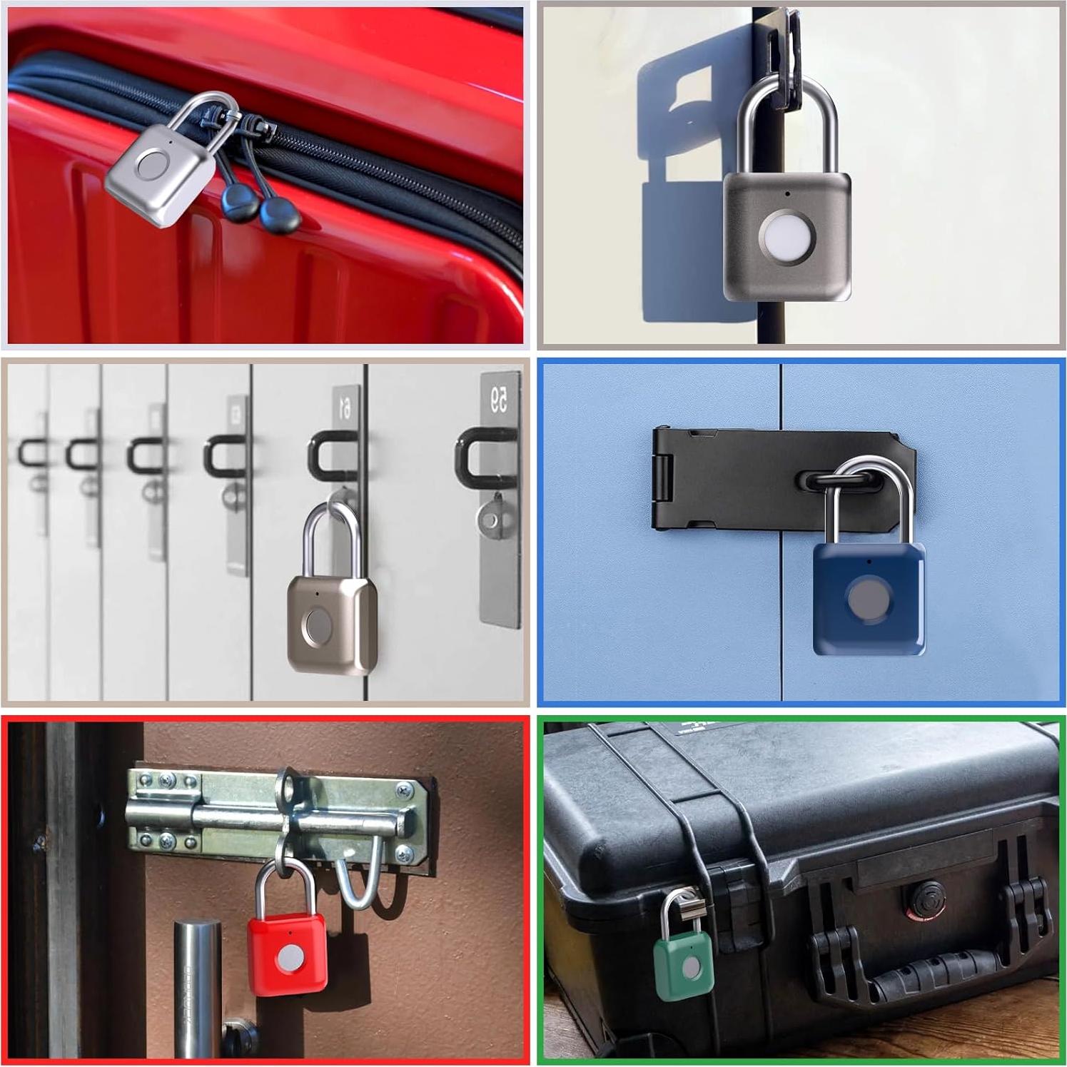 Candado Biométrico Pothunder YL-P8 Azul, Huella Dactilar, USB