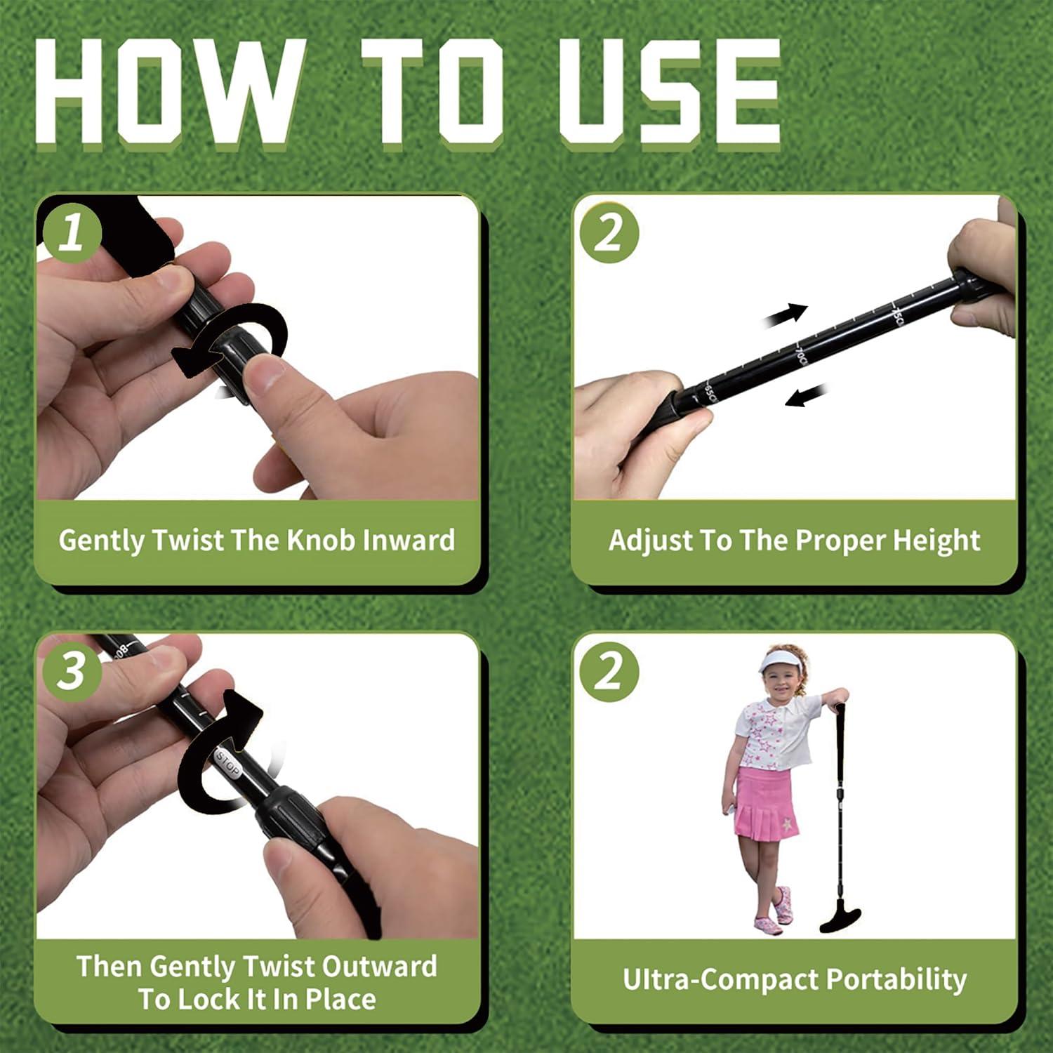 Putter de Golf PUTTLAZR GP-01 Ajustable + 8 Pelotas