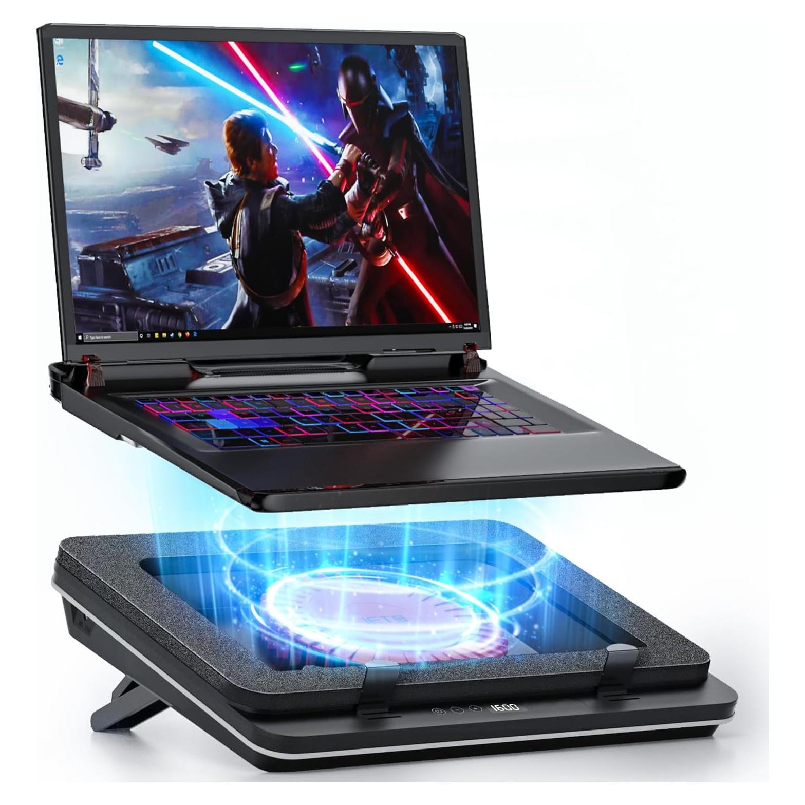 Base de Enfriamiento para Laptop IETS GT600 con Ventilador Turbo 14 cm