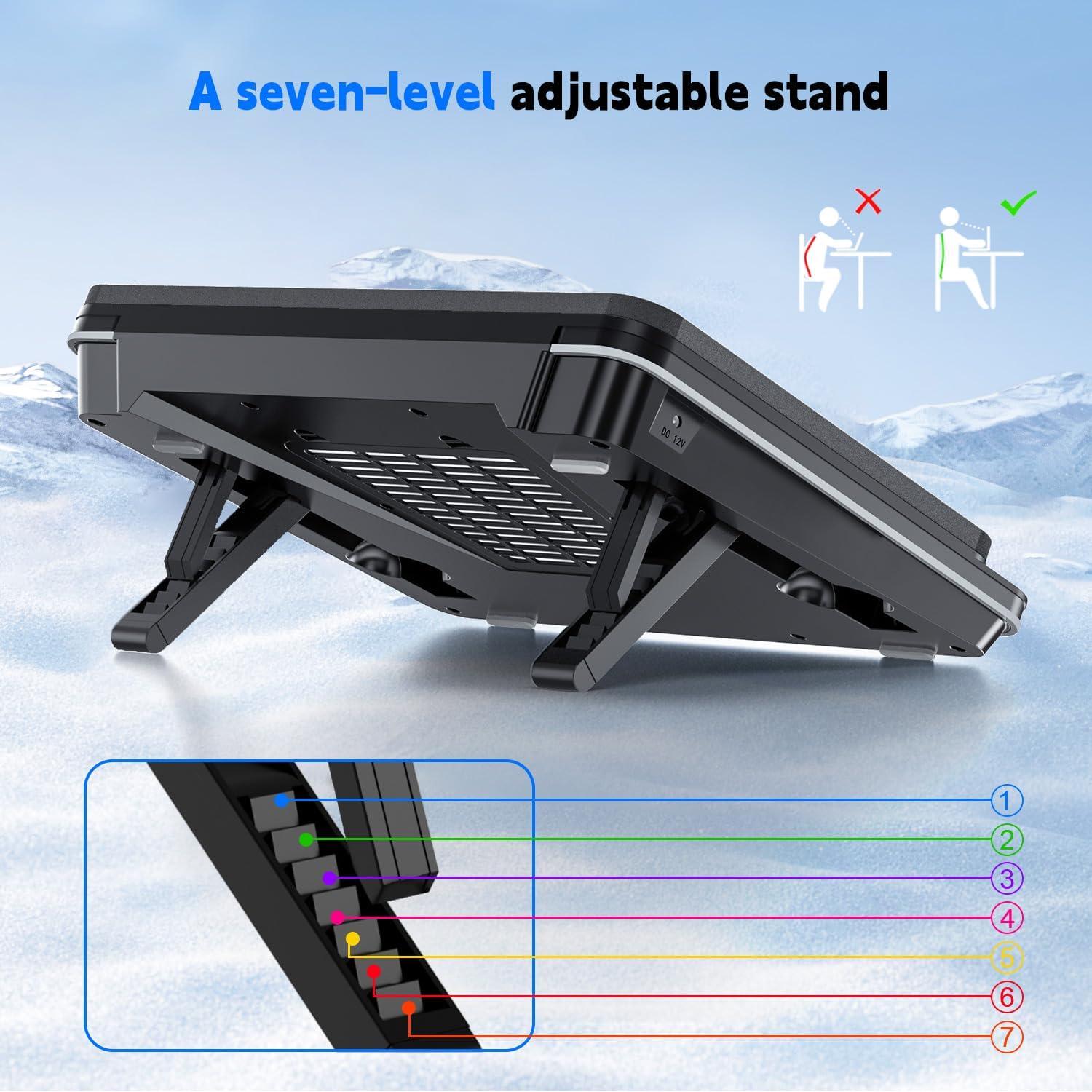 Base de Enfriamiento para Laptop IETS GT600 con Ventilador Turbo 14 cm