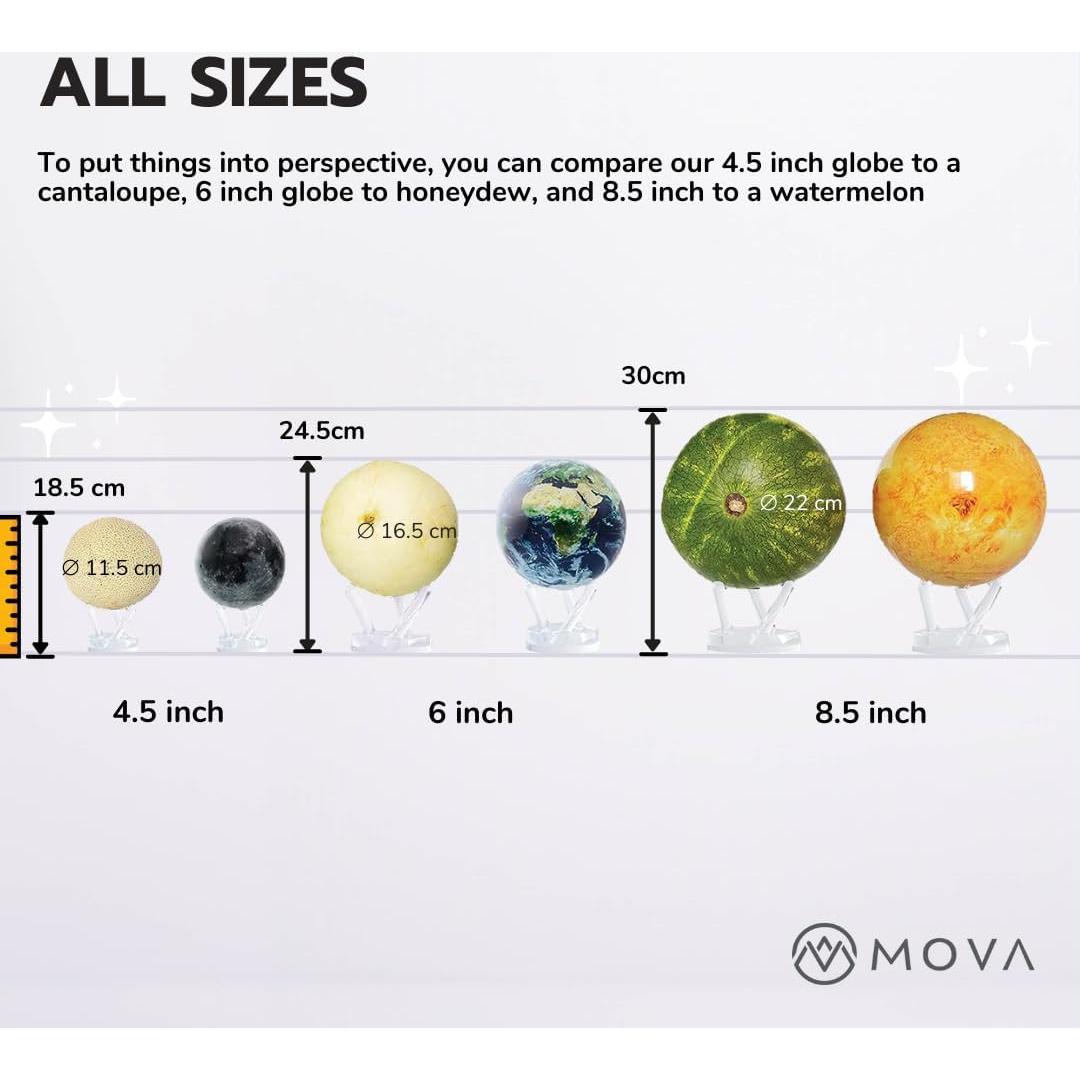 Globo Metálico MOVA 11.43 cm Negro y Plata con Soporte