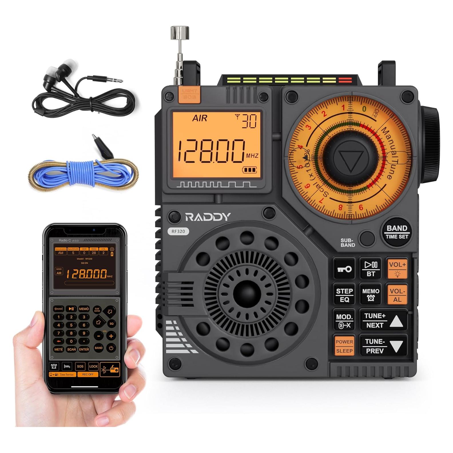 Radio Portátil Raddy RF320 Onda Corta Recargable 2000mAh