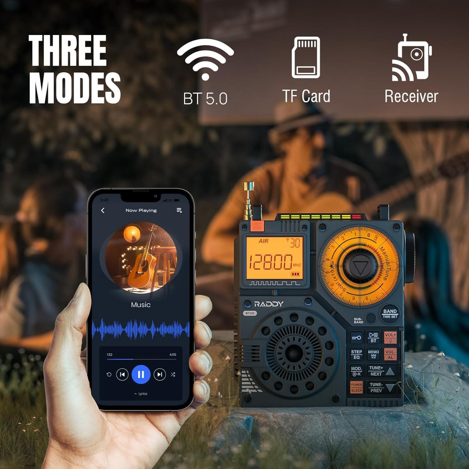 Radio Portátil Raddy RF320 Onda Corta Recargable 2000mAh