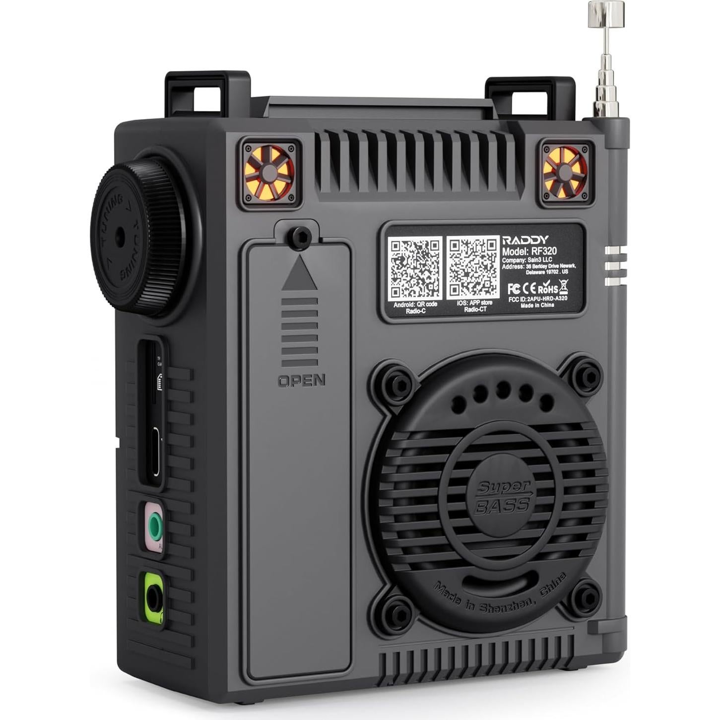 Radio Portátil Raddy RF320 Onda Corta Recargable 2000mAh