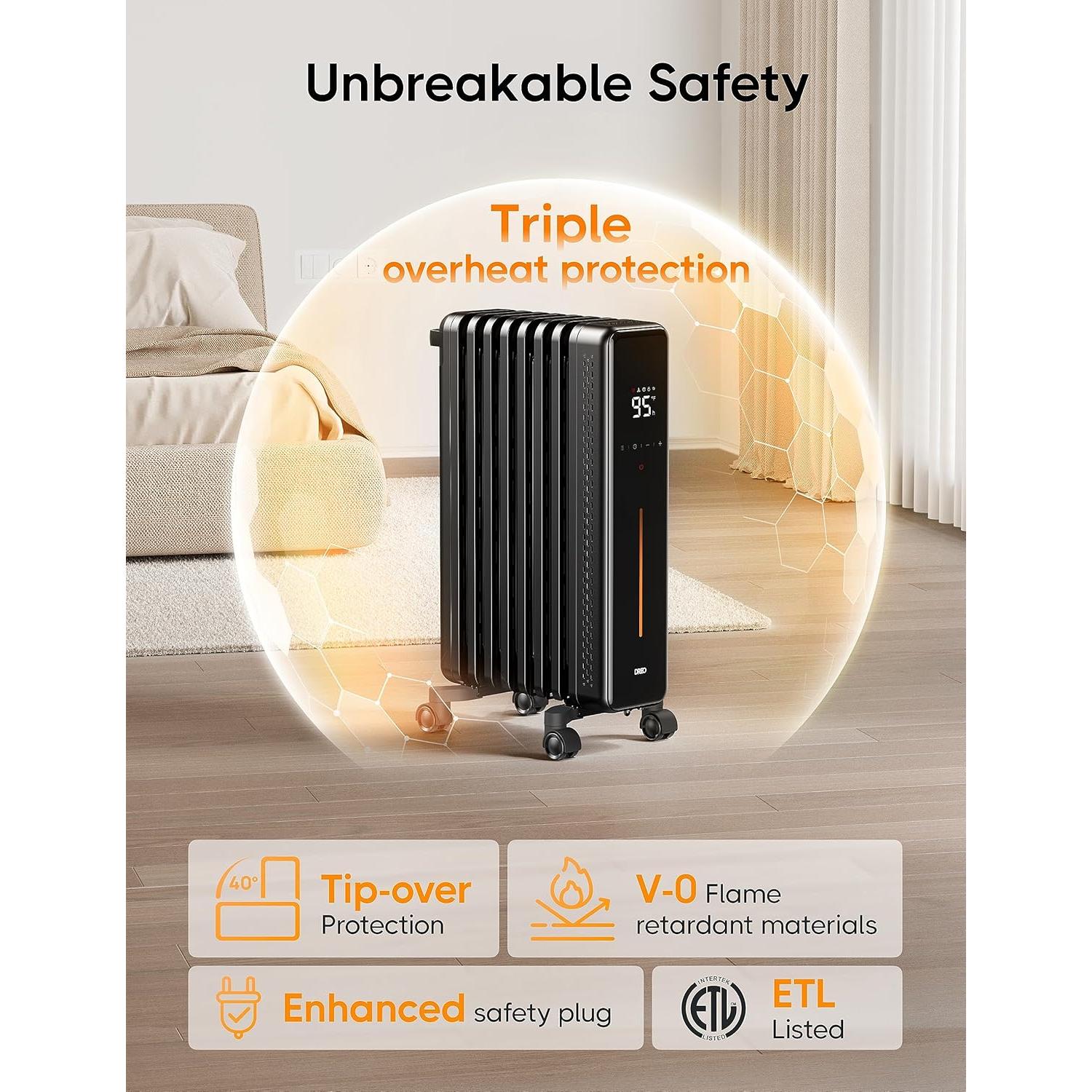 Calentador de Radiador Eléctrico Dreo DR-HSH011 1500W 8 Aletas