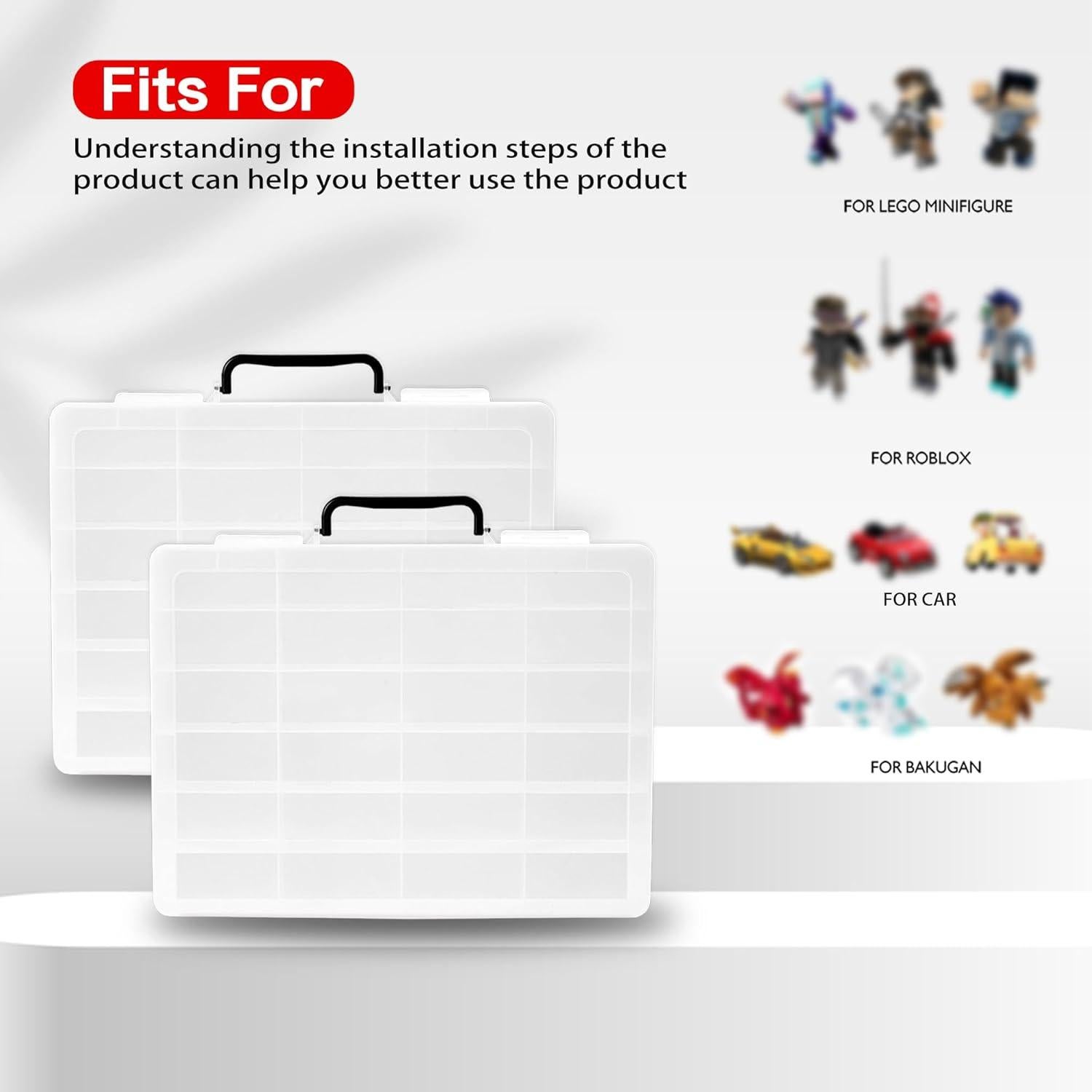 Organizador de Juguetes Brappo 2 Transparentes 24 Compartimentos