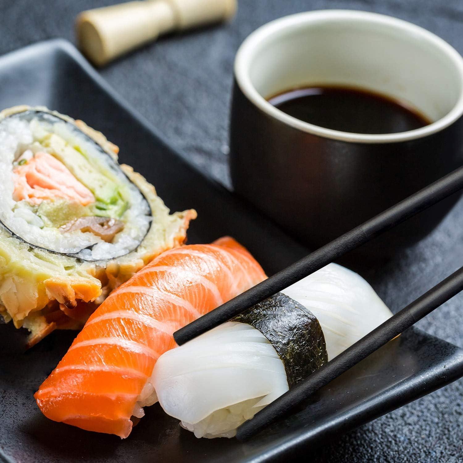 Palillos Reutilizables YFWOOD 23.9 cm Antideslizantes - Negro