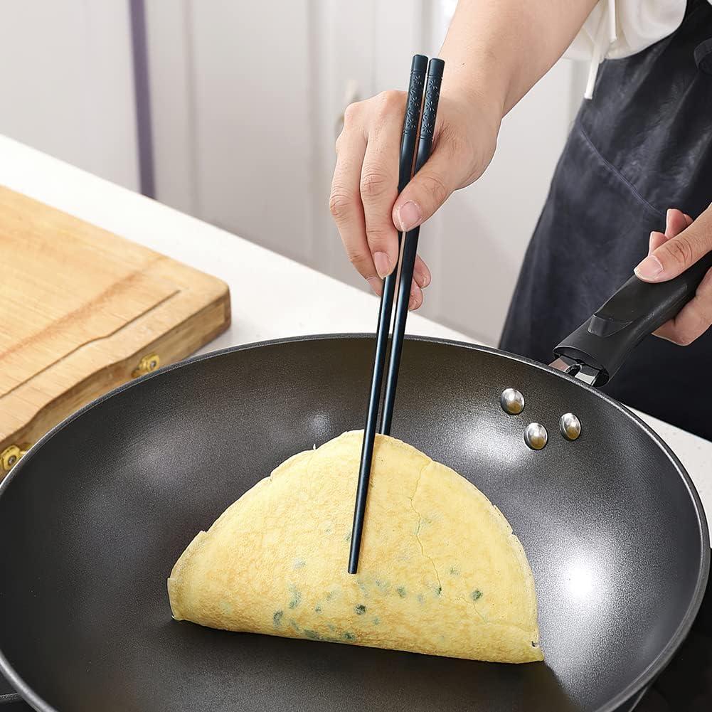 Palillos Reutilizables YFWOOD 23.9 cm Antideslizantes - Negro