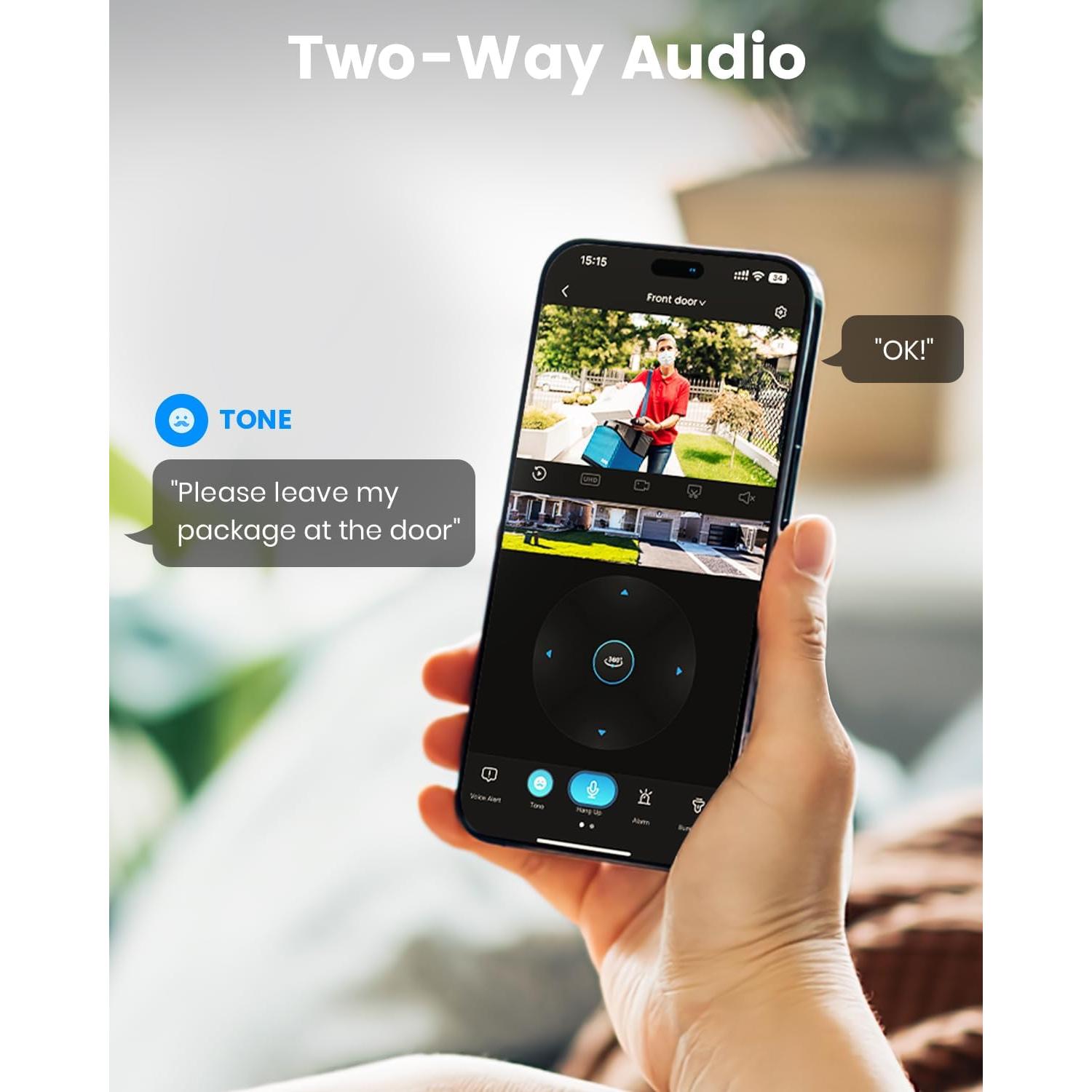 Cámara de Seguridad Solar AOSU 360° 2K Inalámbrica para Exterior