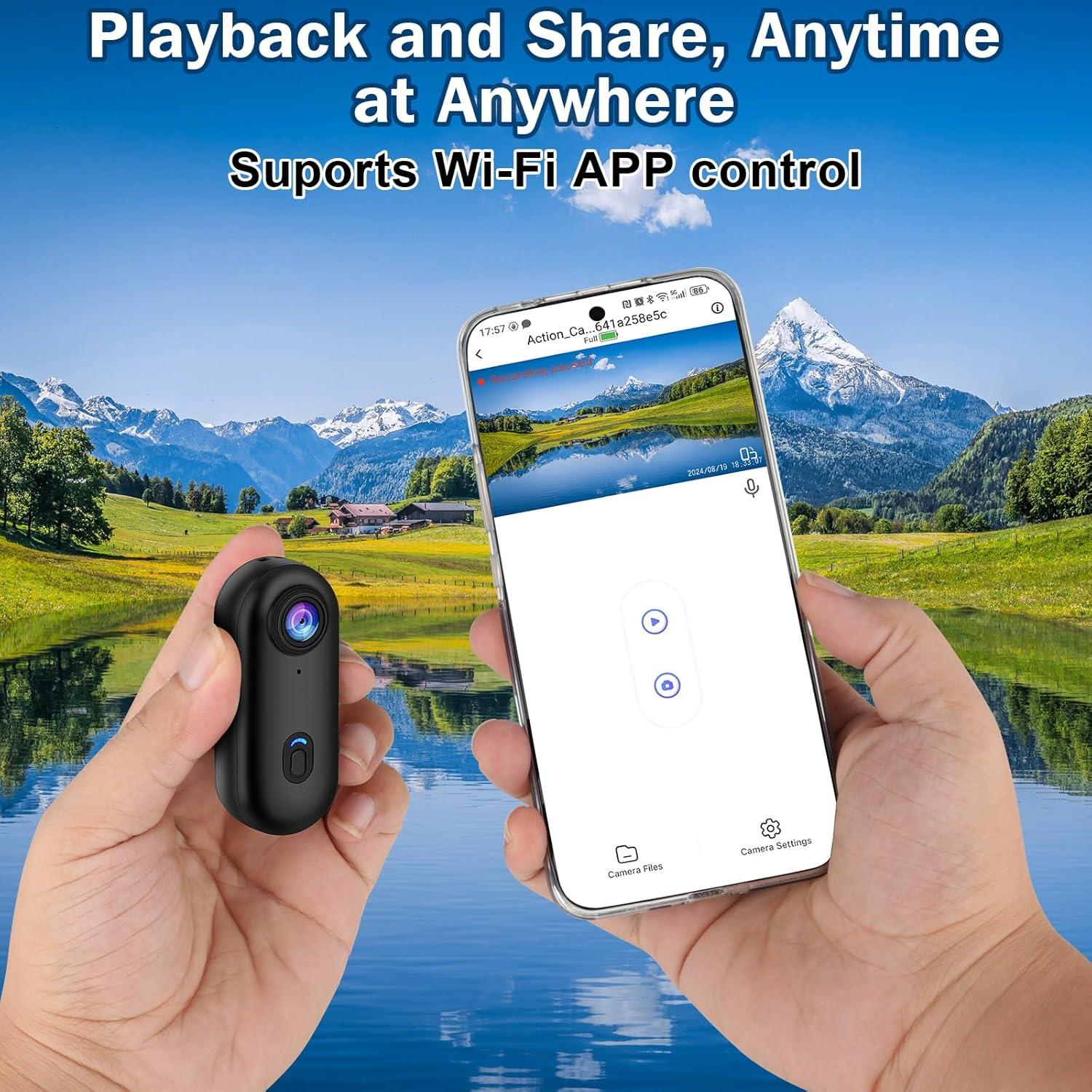 Cámara de Acción 4K Sixmou i3 Compacta con Tarjeta 64G