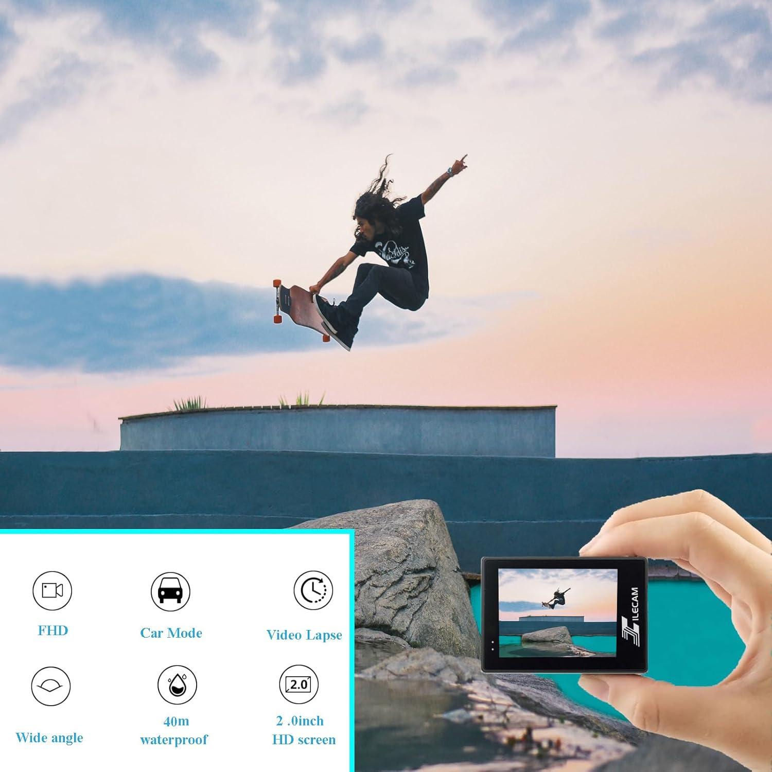 Cámara de Acción Xilecam X200 1080P 30fps Impermeable 40m