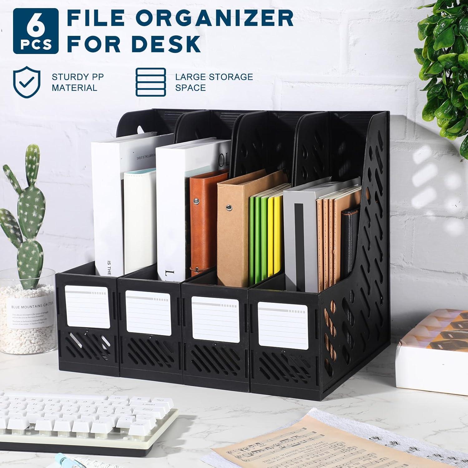 Soporte de Revistas Plegable Glenmal 6 Pcs Negro