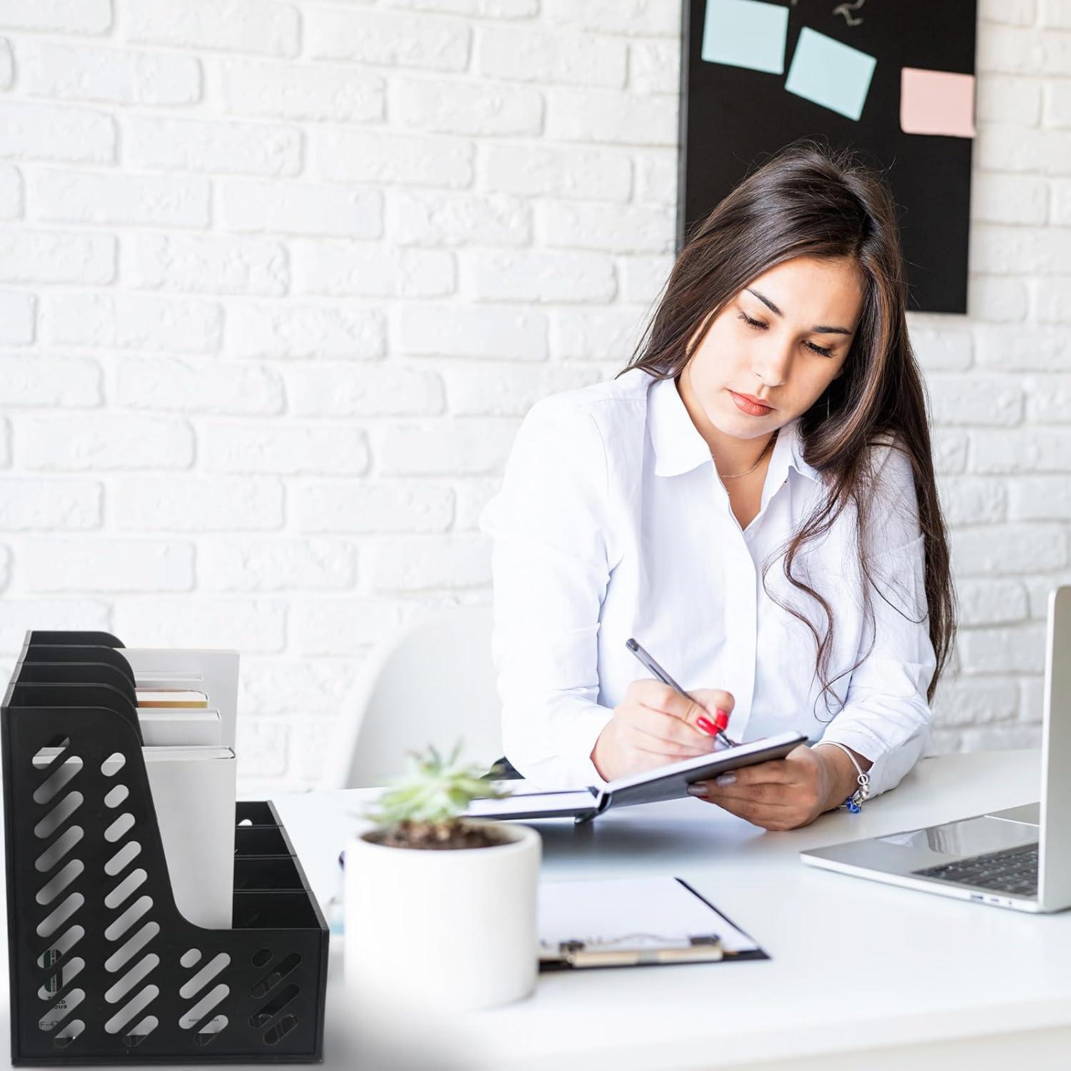 Soporte de Revistas Plegable Glenmal 6 Pcs Negro