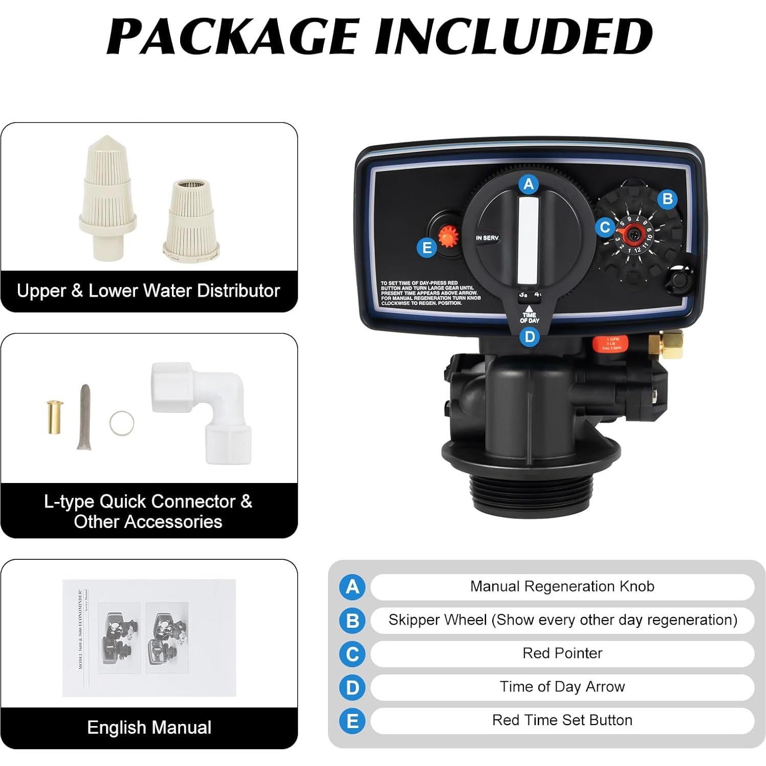 Válvula de Control de Reloj de Tiempo FXEIPOL 3W para Suavizador de Agua