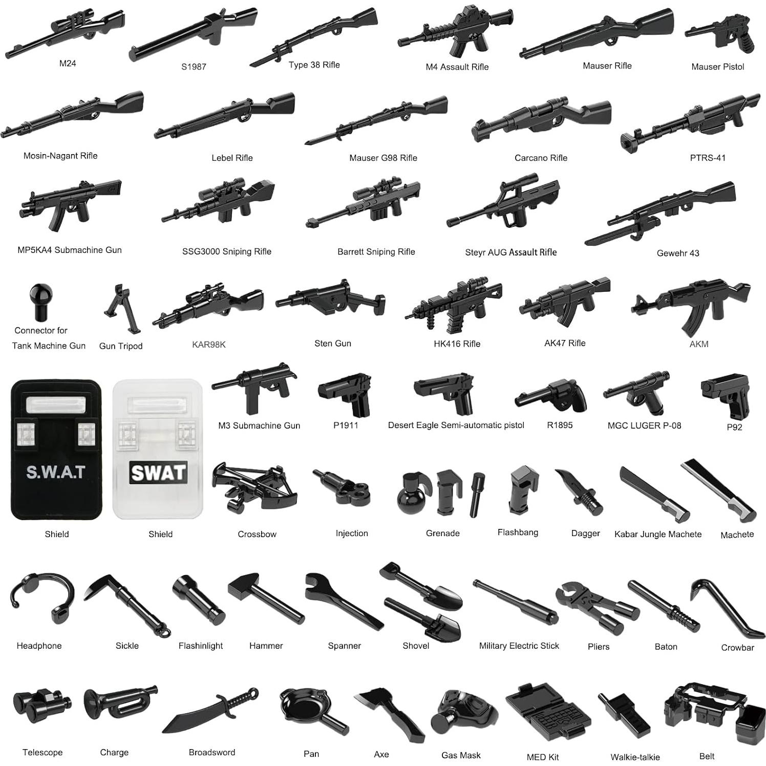 Conjunto de Accesorios Militares Pamvava - 280 Piezas para Figuras