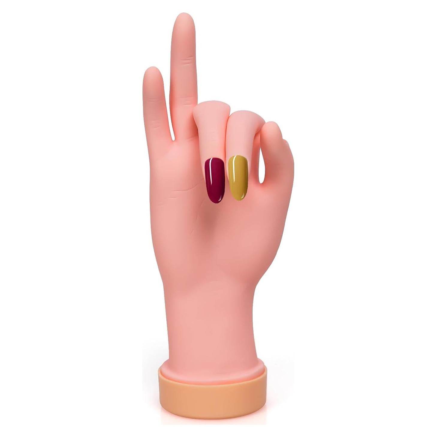 Mano de Práctica de Uñas Krofaue - Flexible y Realista 1PCS