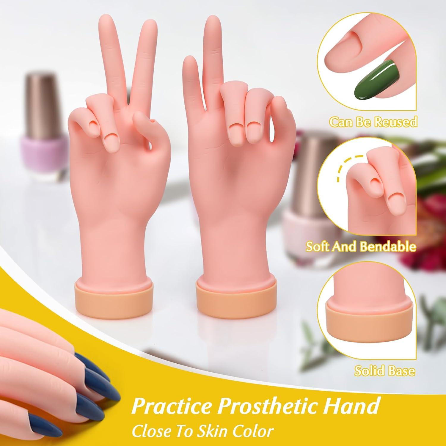 Mano de Práctica de Uñas Krofaue - Flexible y Realista 1PCS