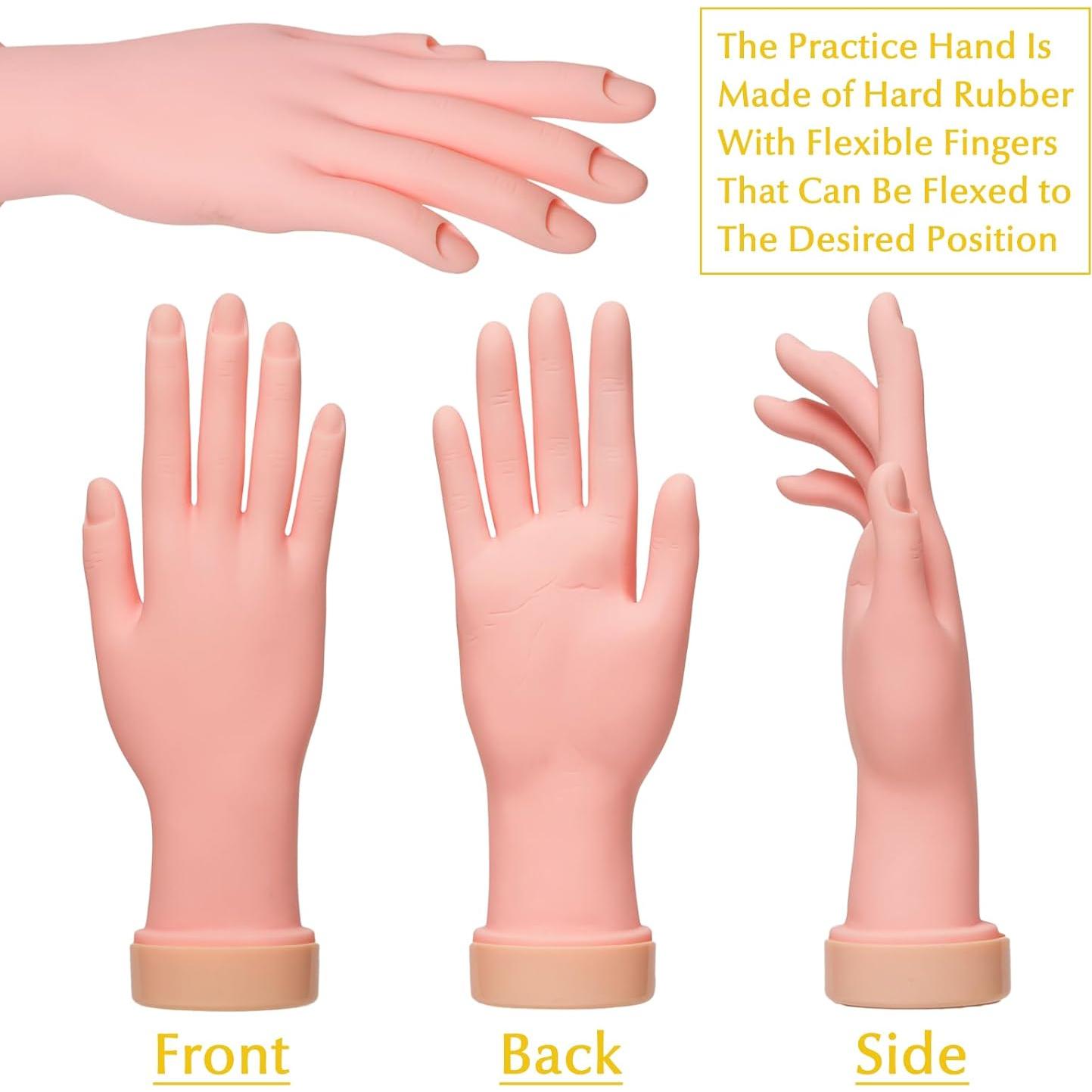 Mano de Práctica de Uñas Krofaue - Flexible y Realista 1PCS