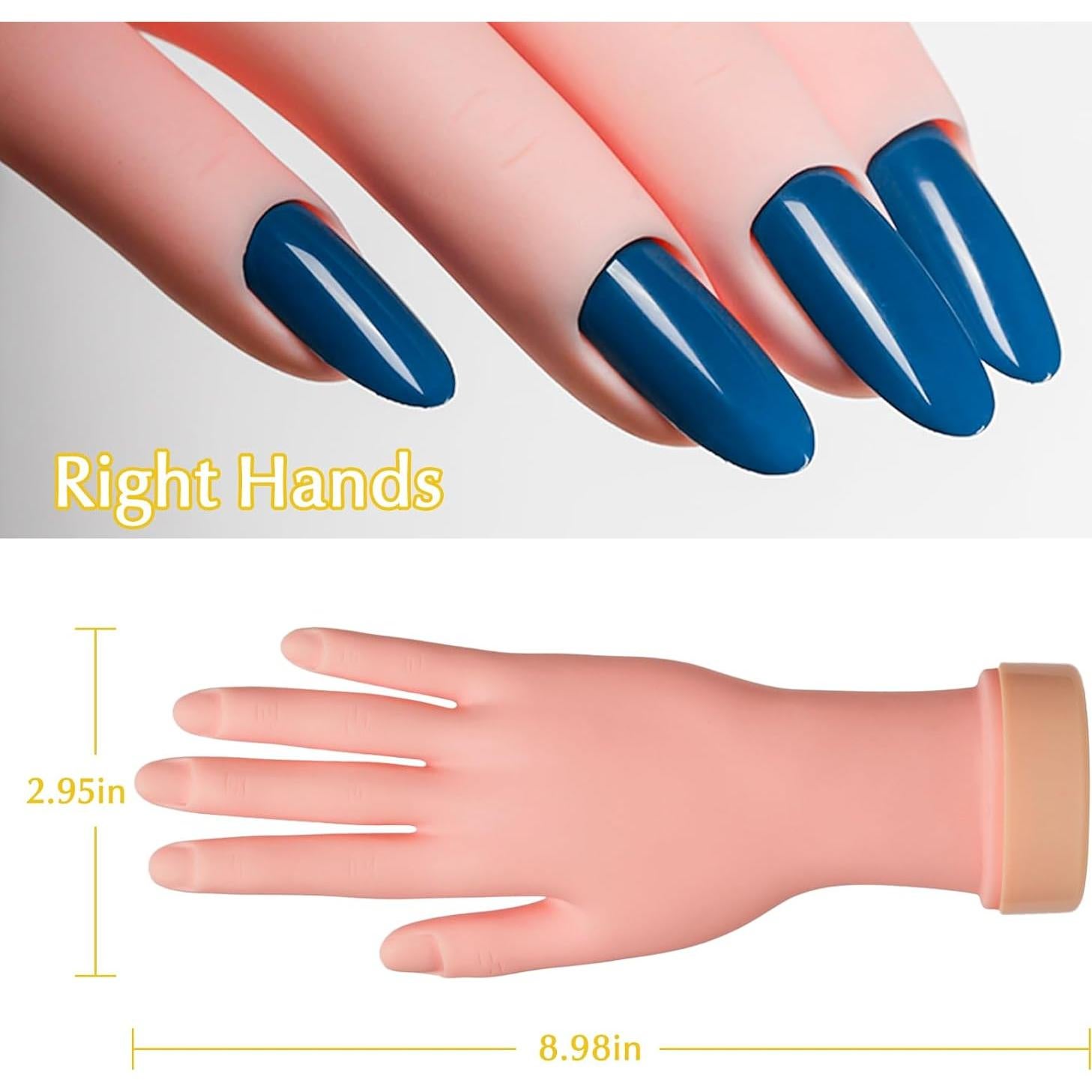 Mano de Práctica de Uñas Krofaue - Flexible y Realista 1PCS